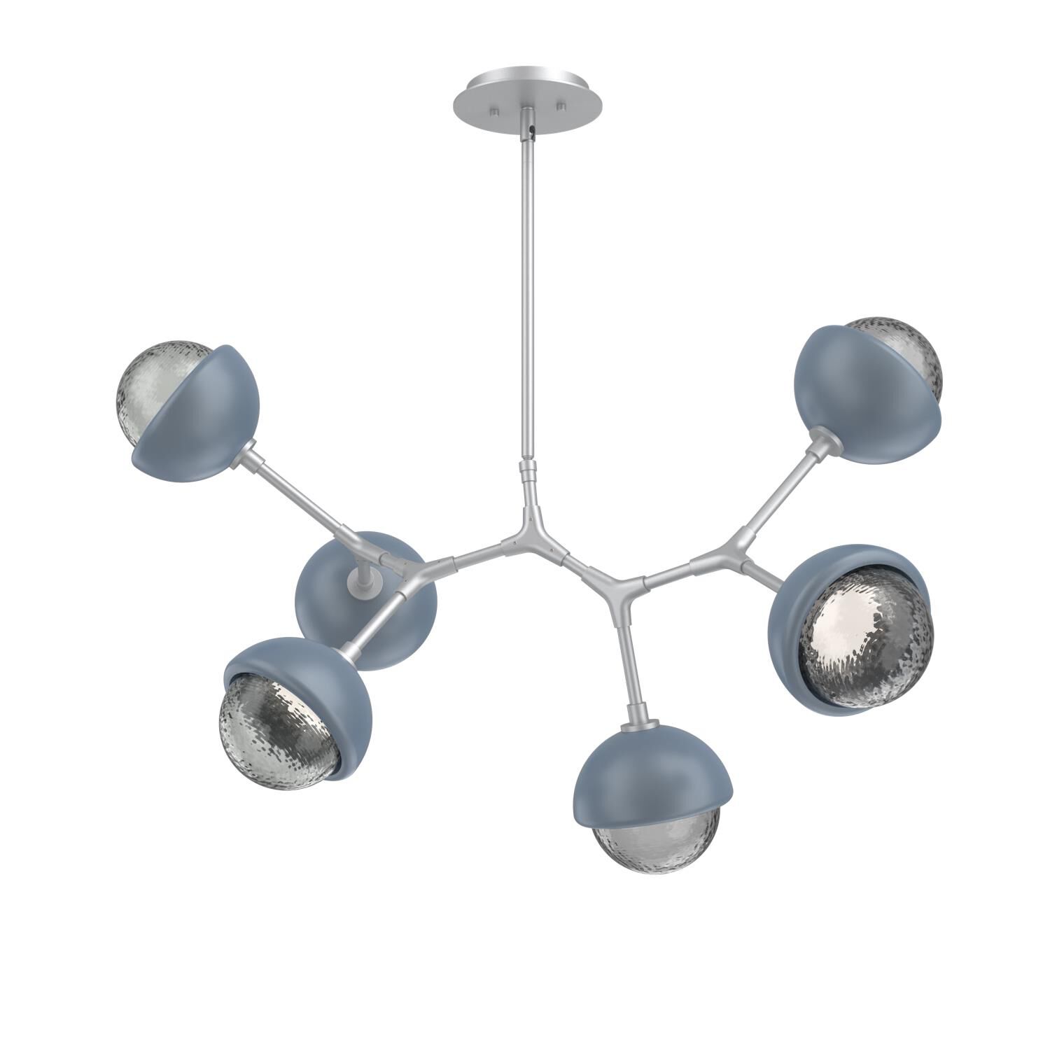 Shown in Classic Silver finish and Smoke glass and Poppy Blue accent
