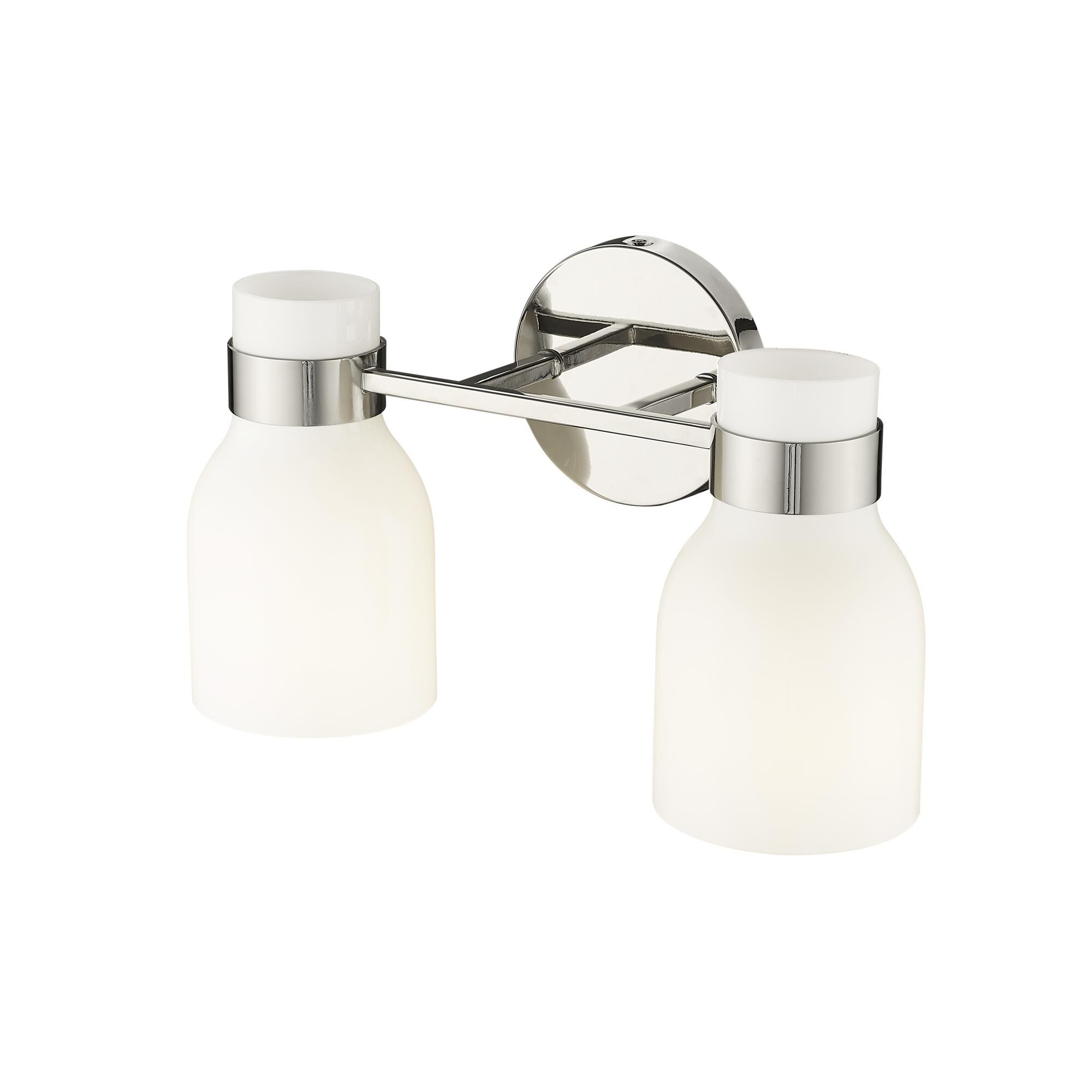 Shown in Polished Nickel finish and Opal Shiny glass