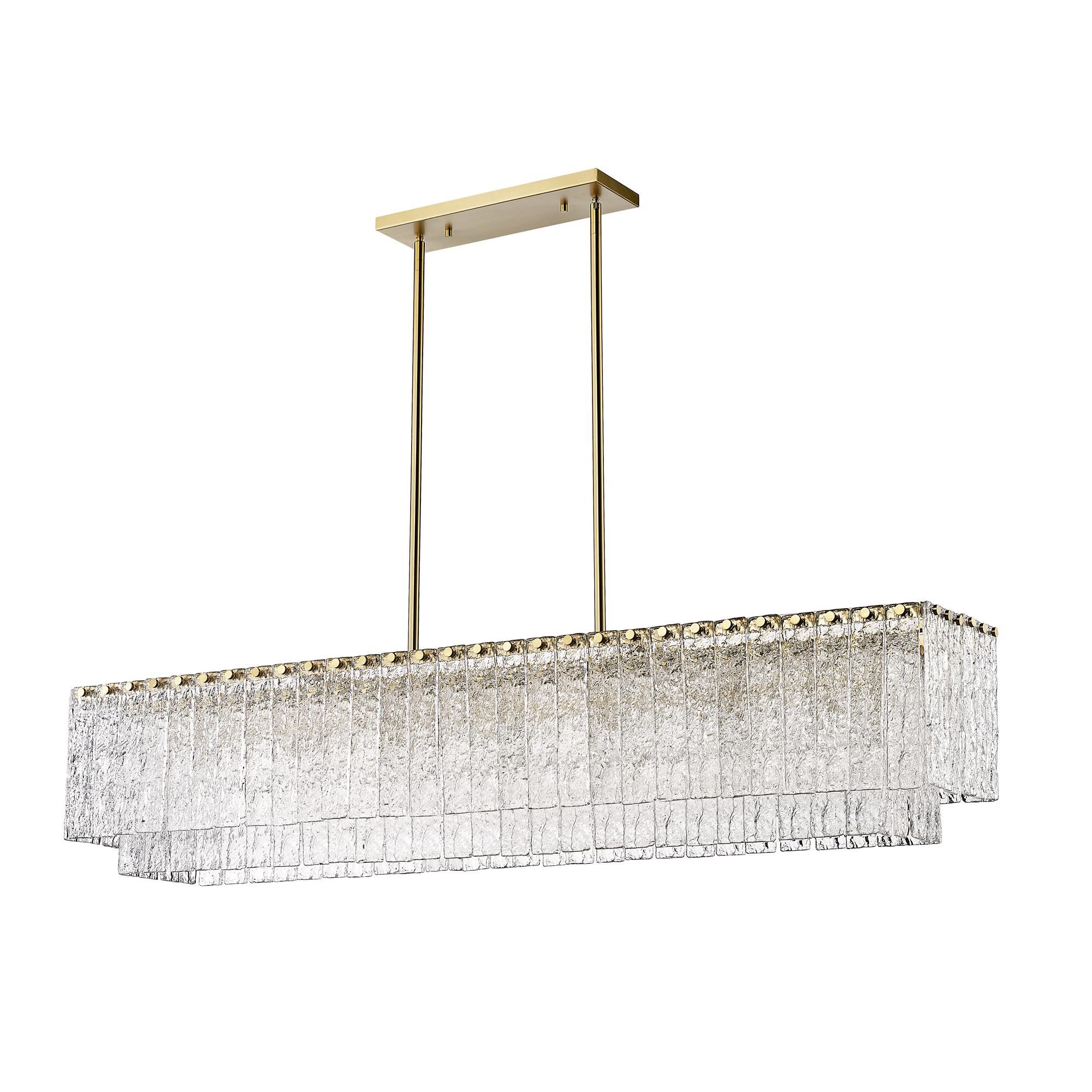 Shown in Modern Gold finish and Clear glass