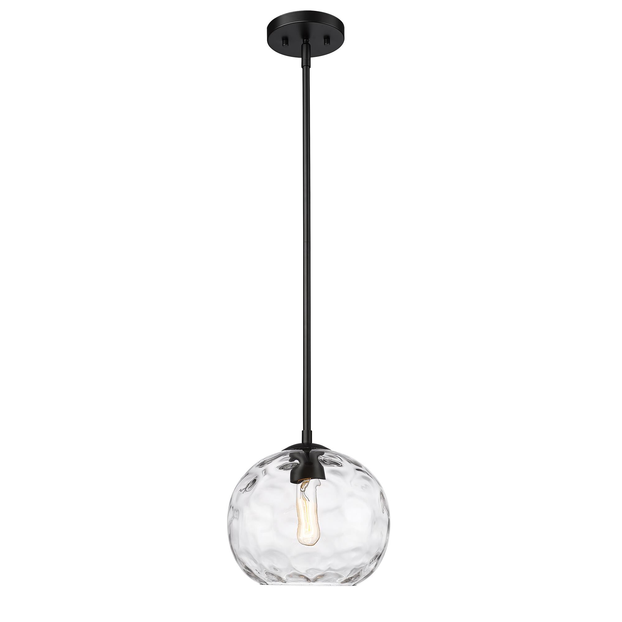 Shown in Matte Black finish and Clear glass and Clear shade