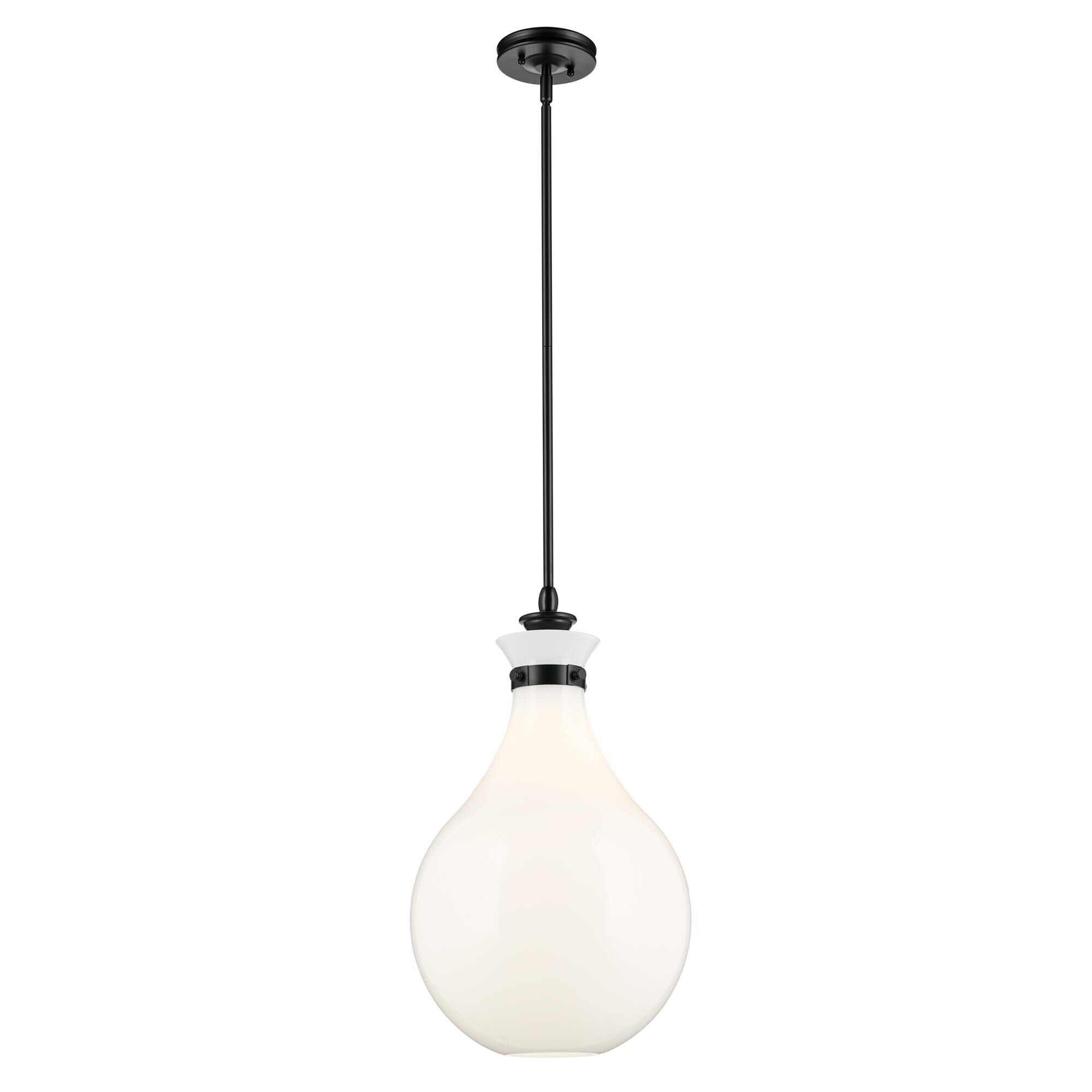 Shown in Black finish and Opal glass