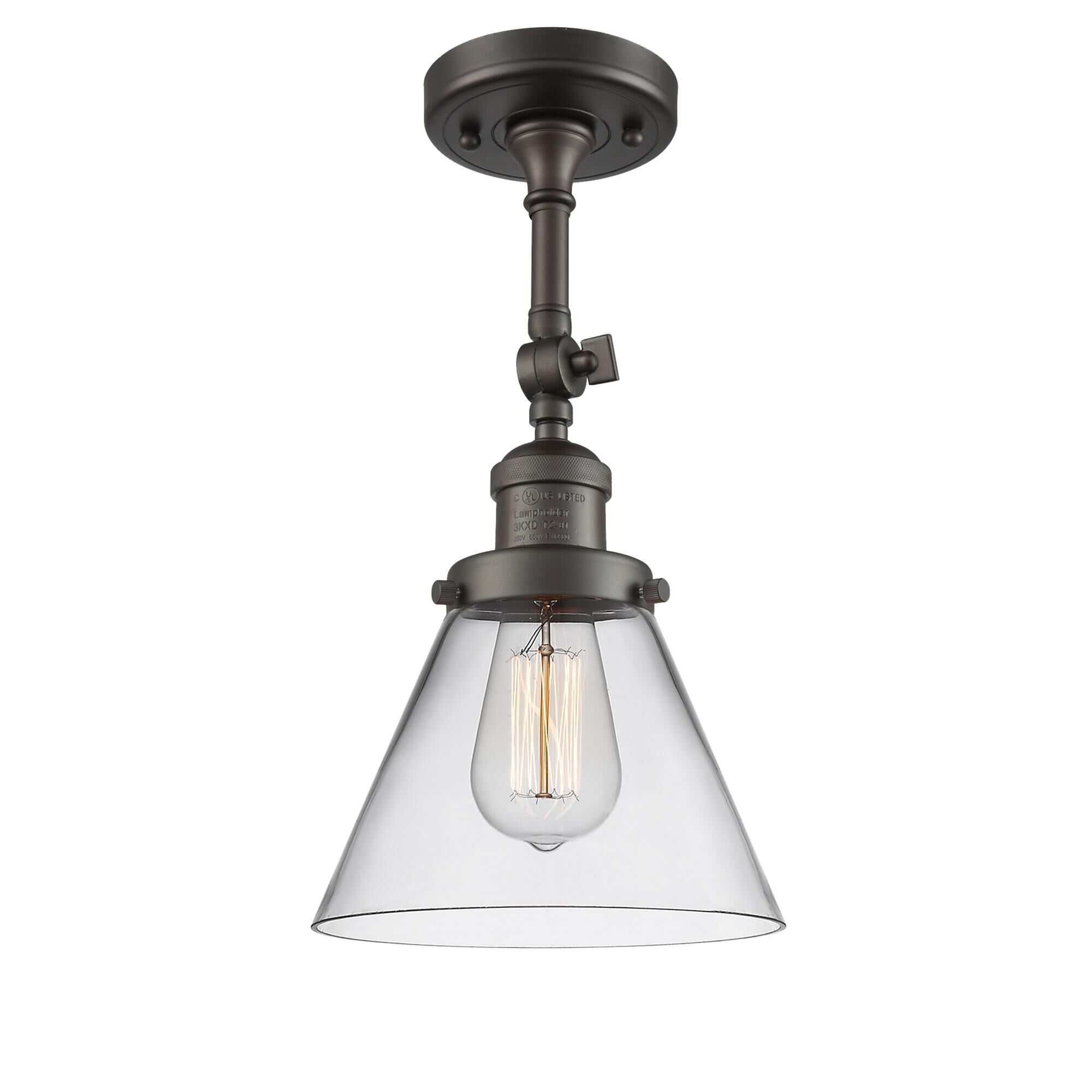 Bruno Marashlian Large Cone 7 Inch 1 Light Semi Flush Mount by Innovations Lighting