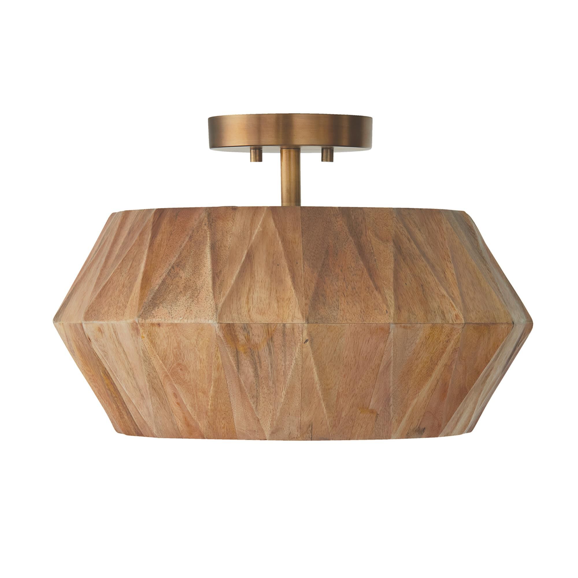 Shown in Light Wood And Patinaed Brass finish