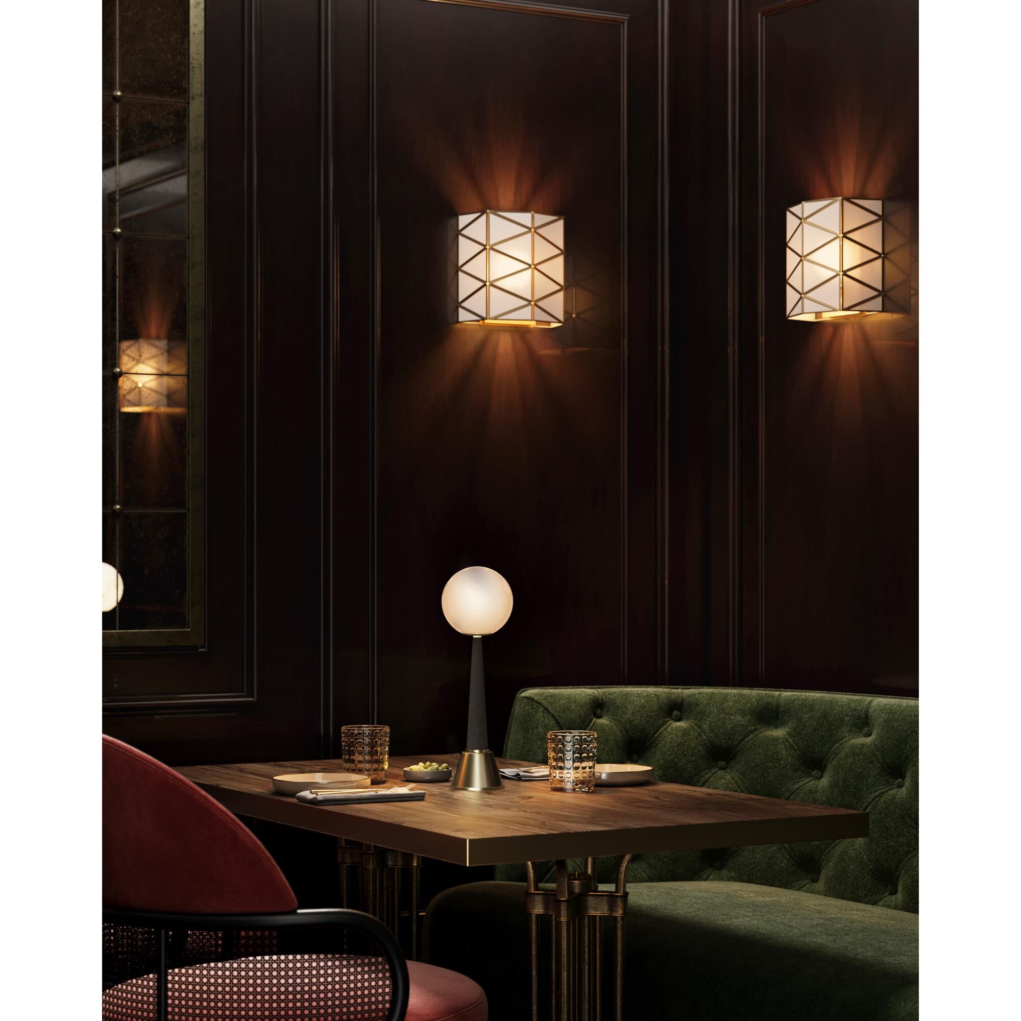 Shown in White, Antique Brass finish