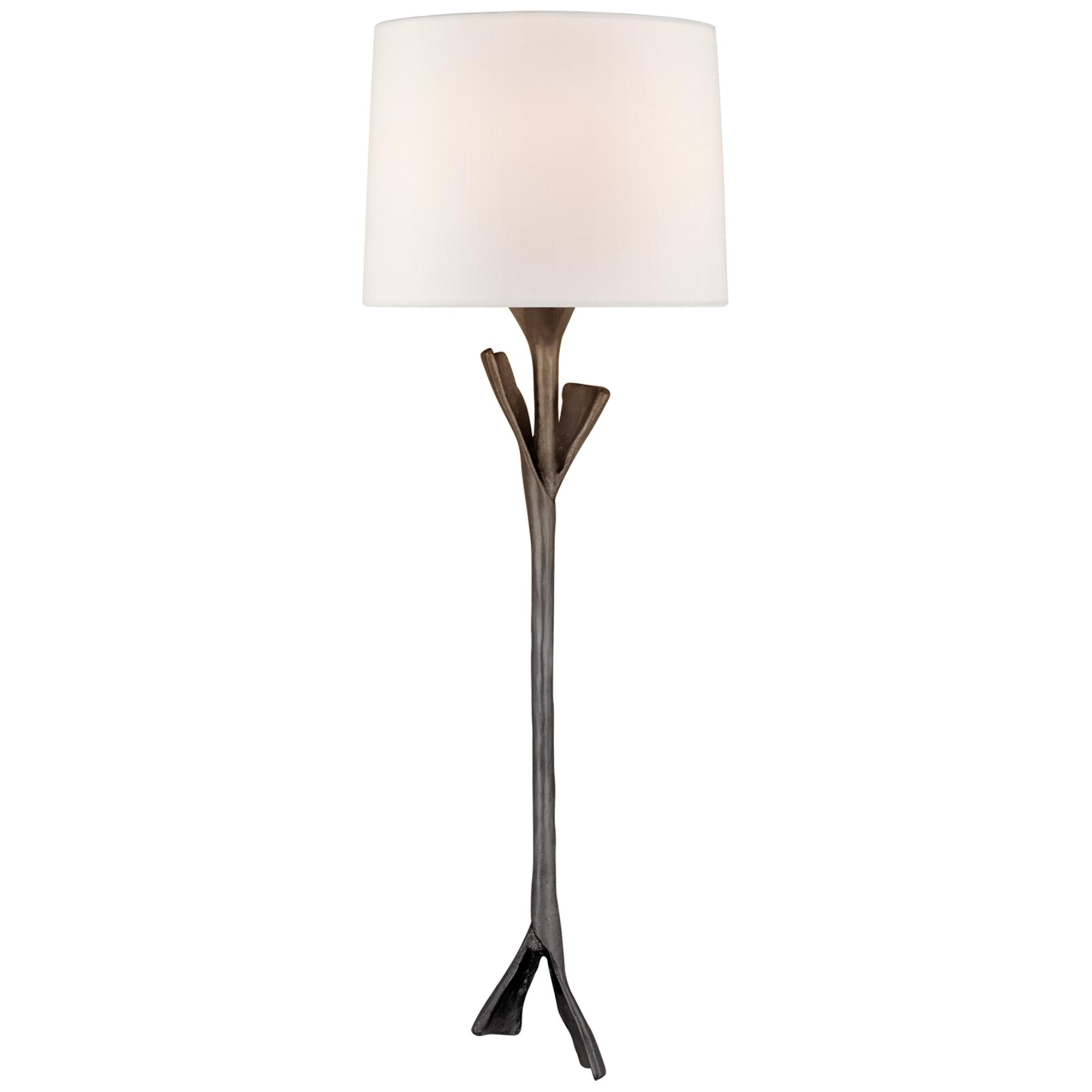 Shown in Aged Iron finish and Linen shade