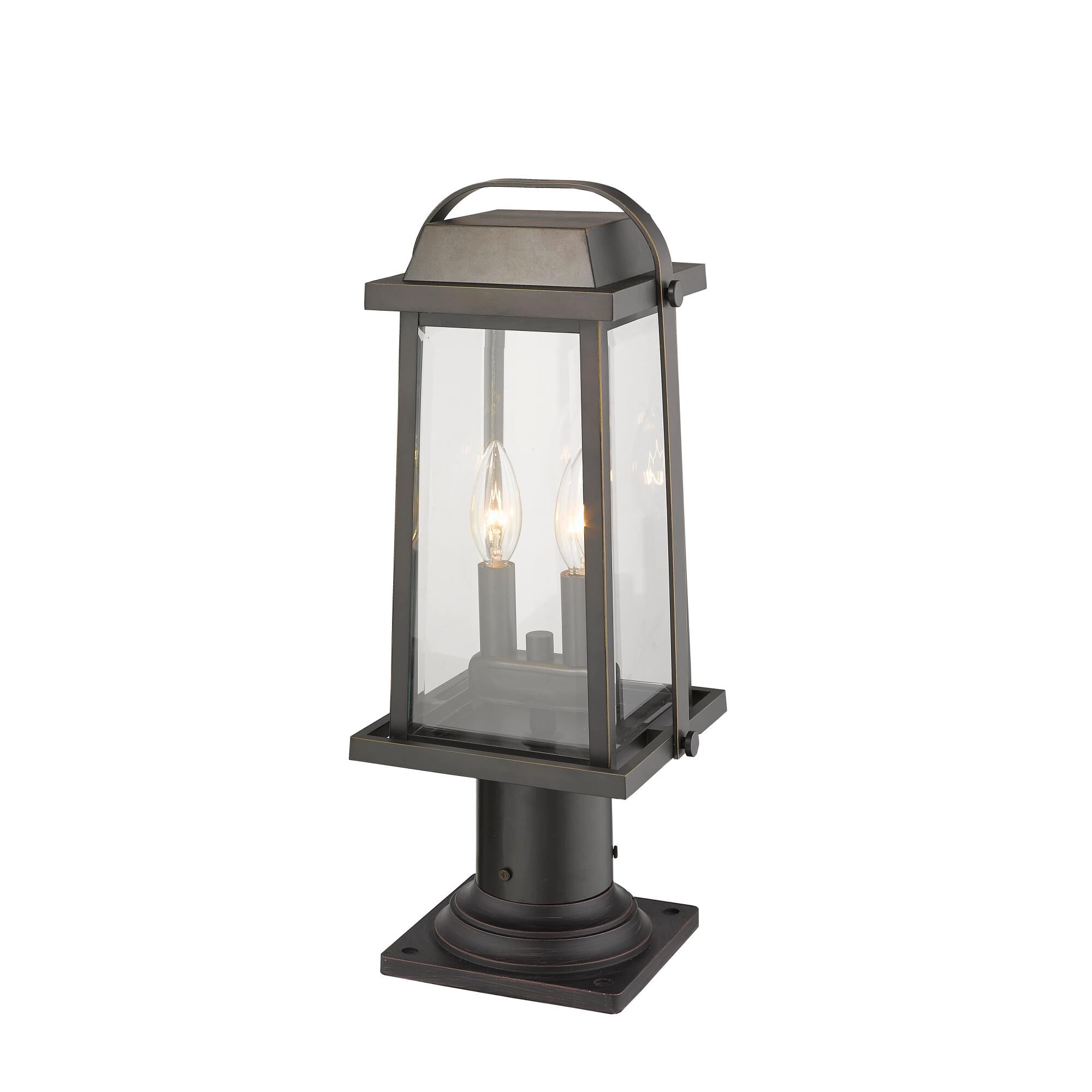 Millworks 18 Inch Tall 2 Light Outdoor Pier Lamp by Z-Lite