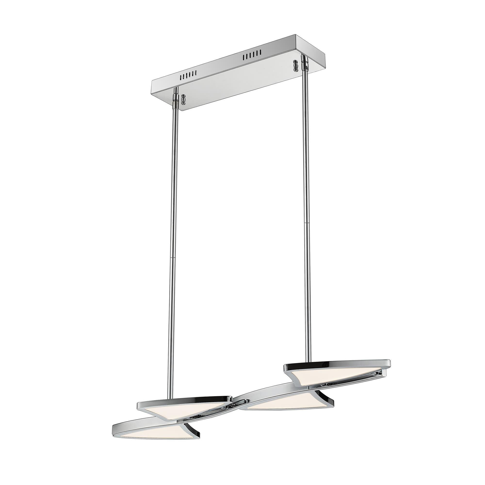 Shown in Chrome finish and Acrylic glass and Acrylic shade