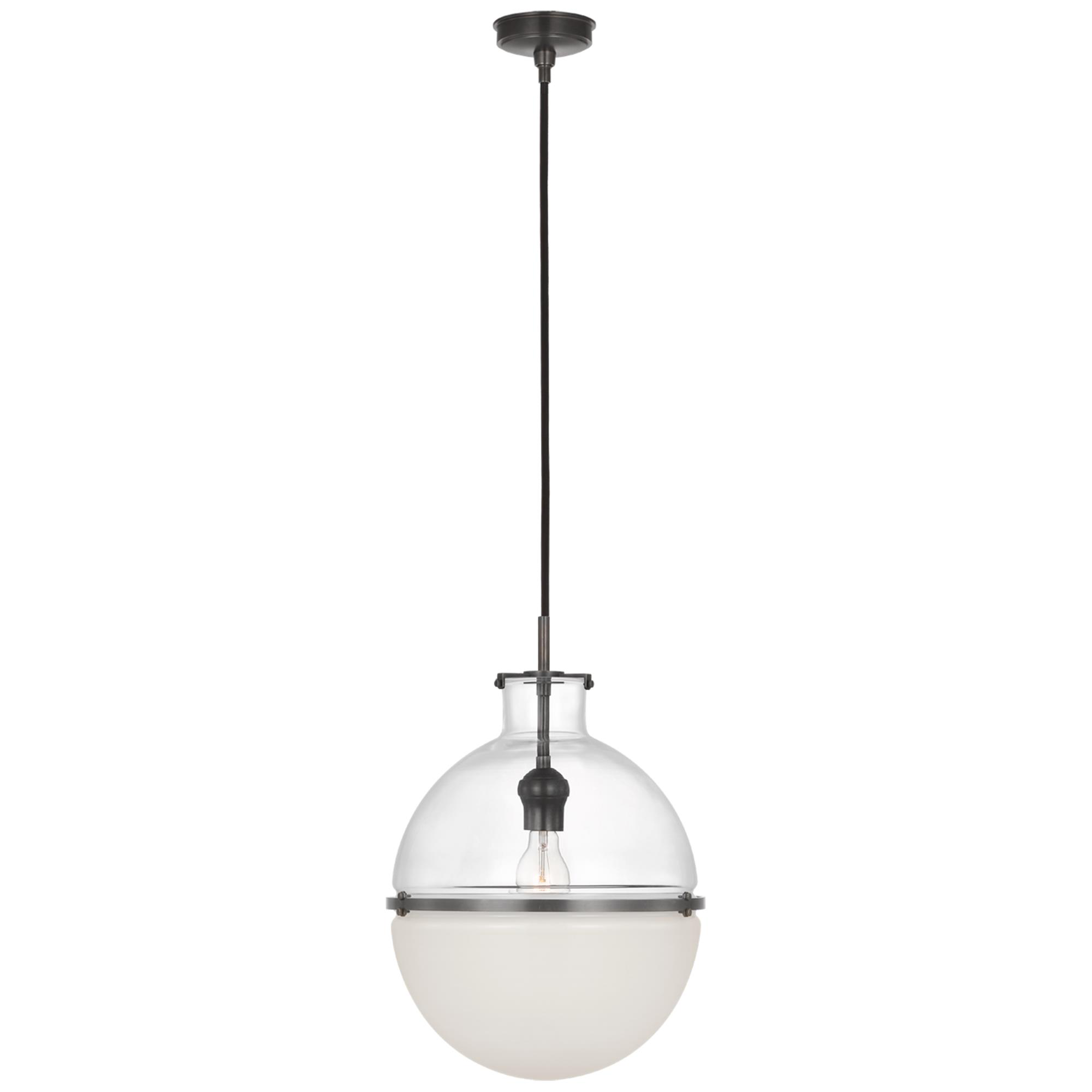 Shown in Bronze finish and Clear and White glass