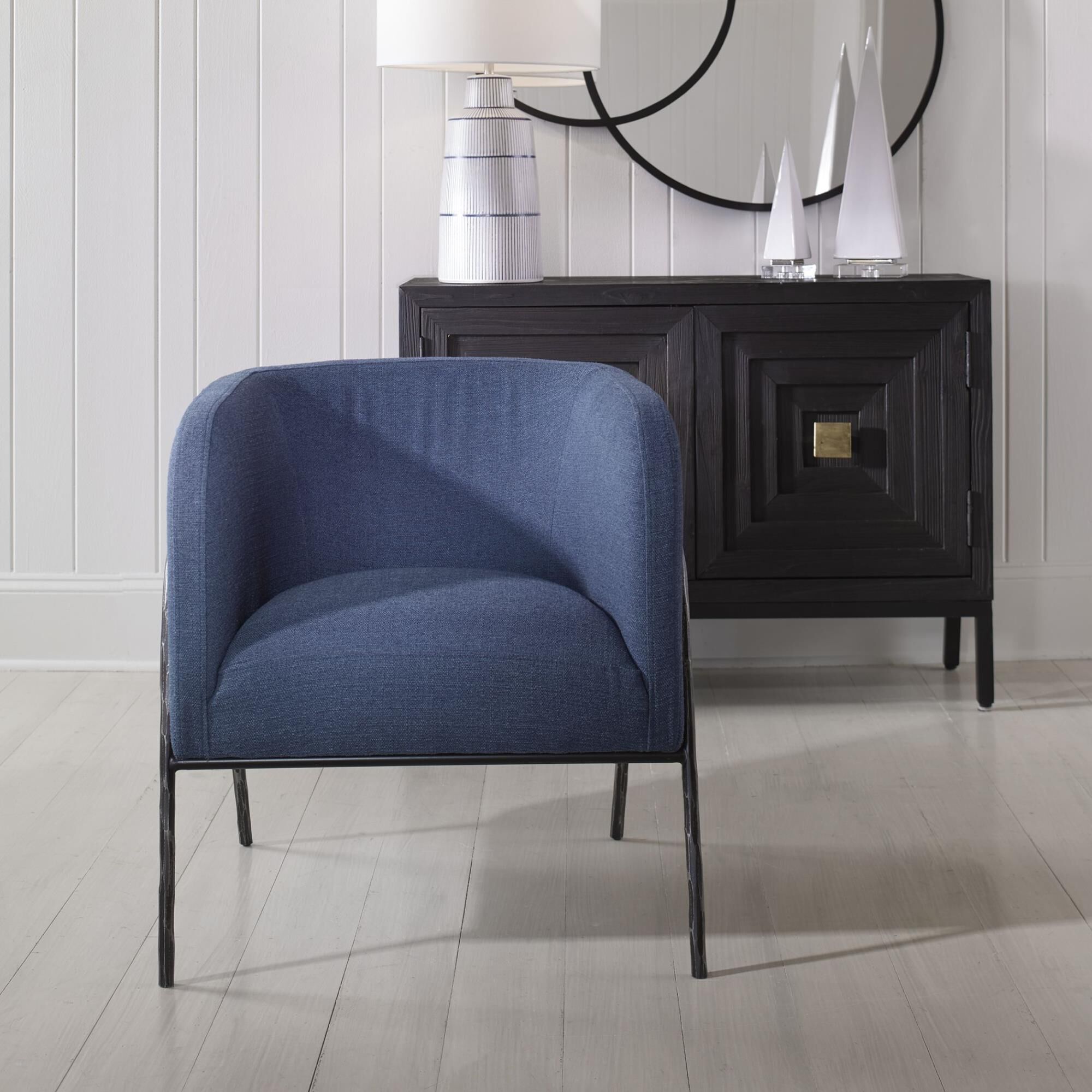 Shown in Inspired By Scandinavian Designs, This Barrel Back Style Chair Showcases Elegant Curved Lines With A finish