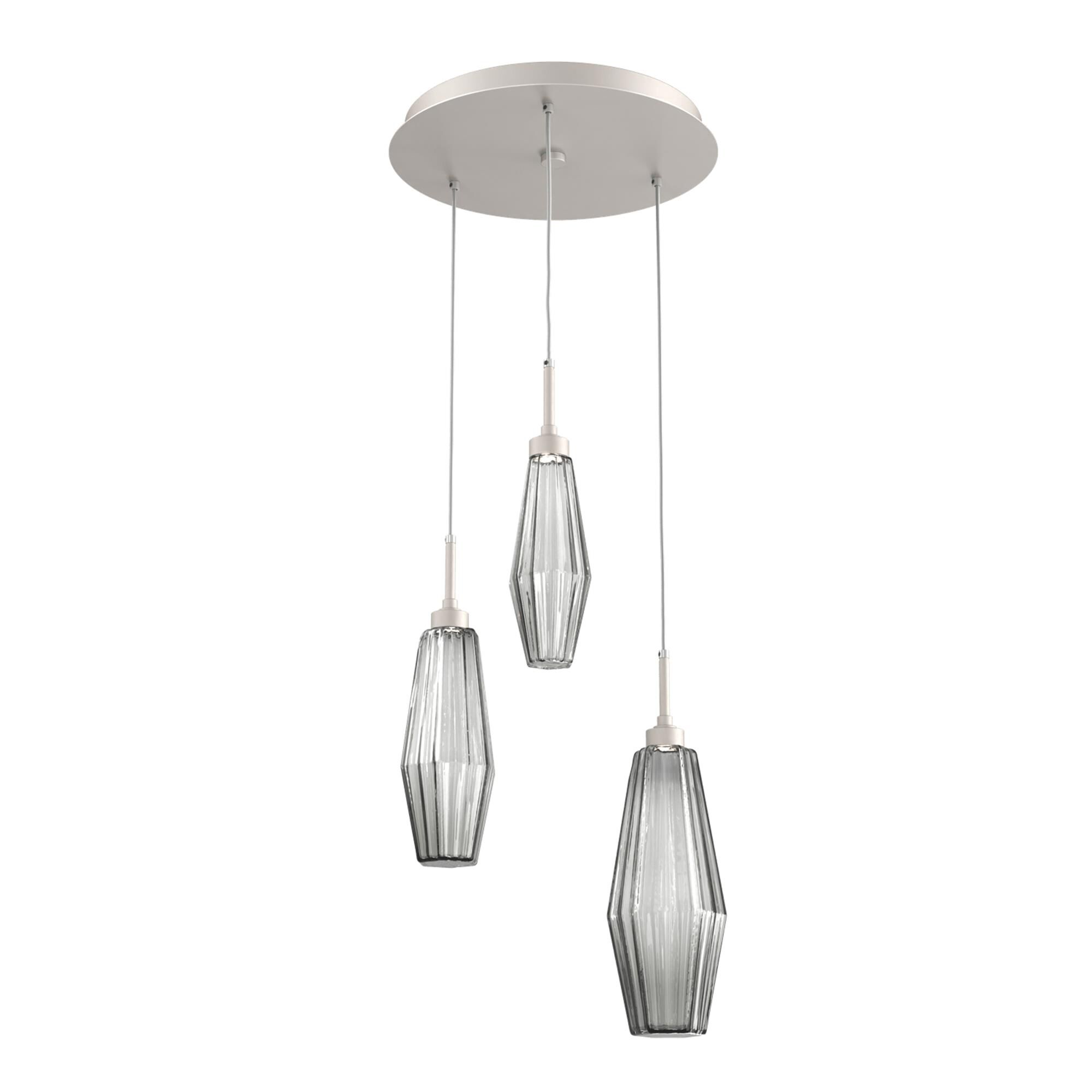 Shown in Metallic Beige Silver finish and Optic Rib Smoke glass