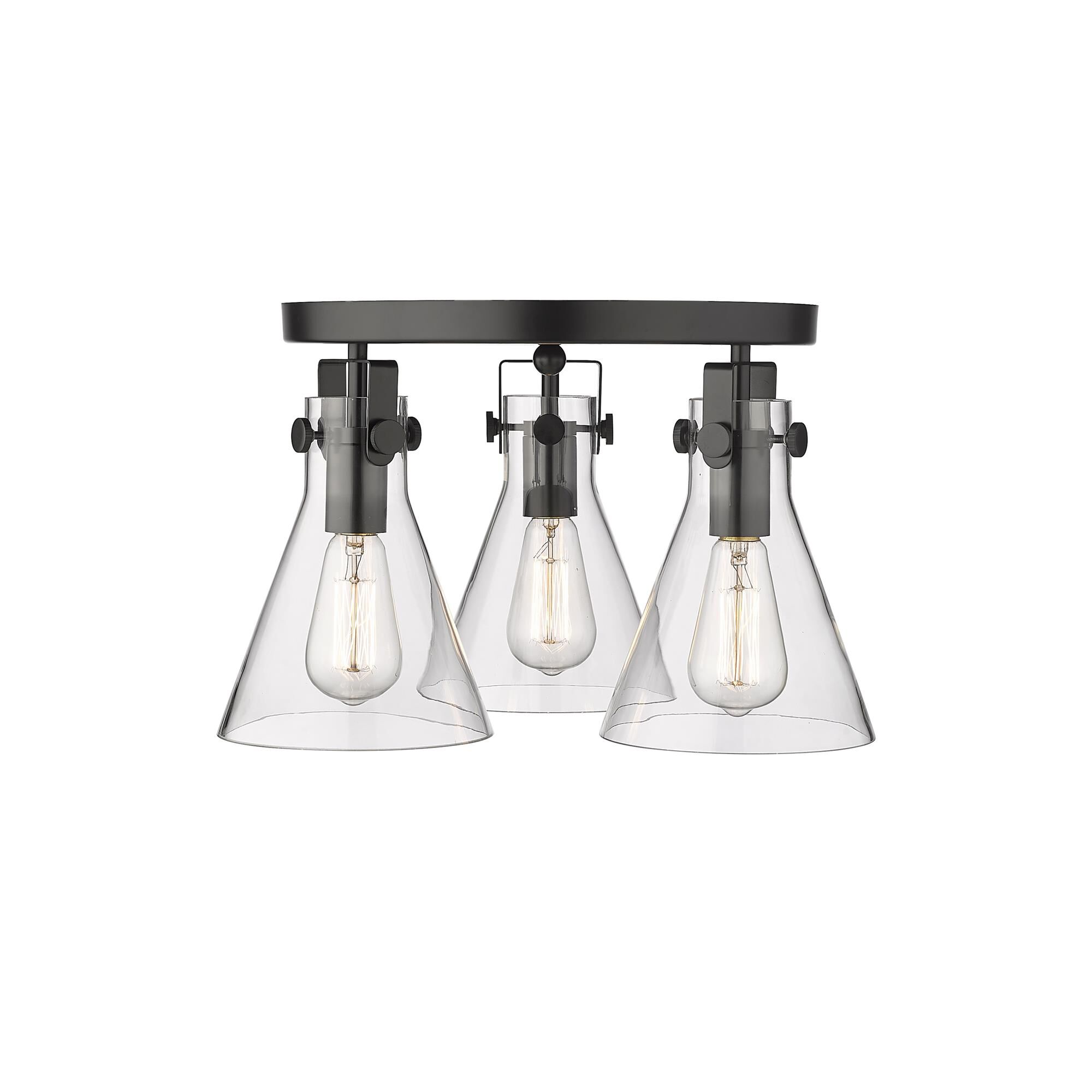Shown in Matte Black finish and Clear glass