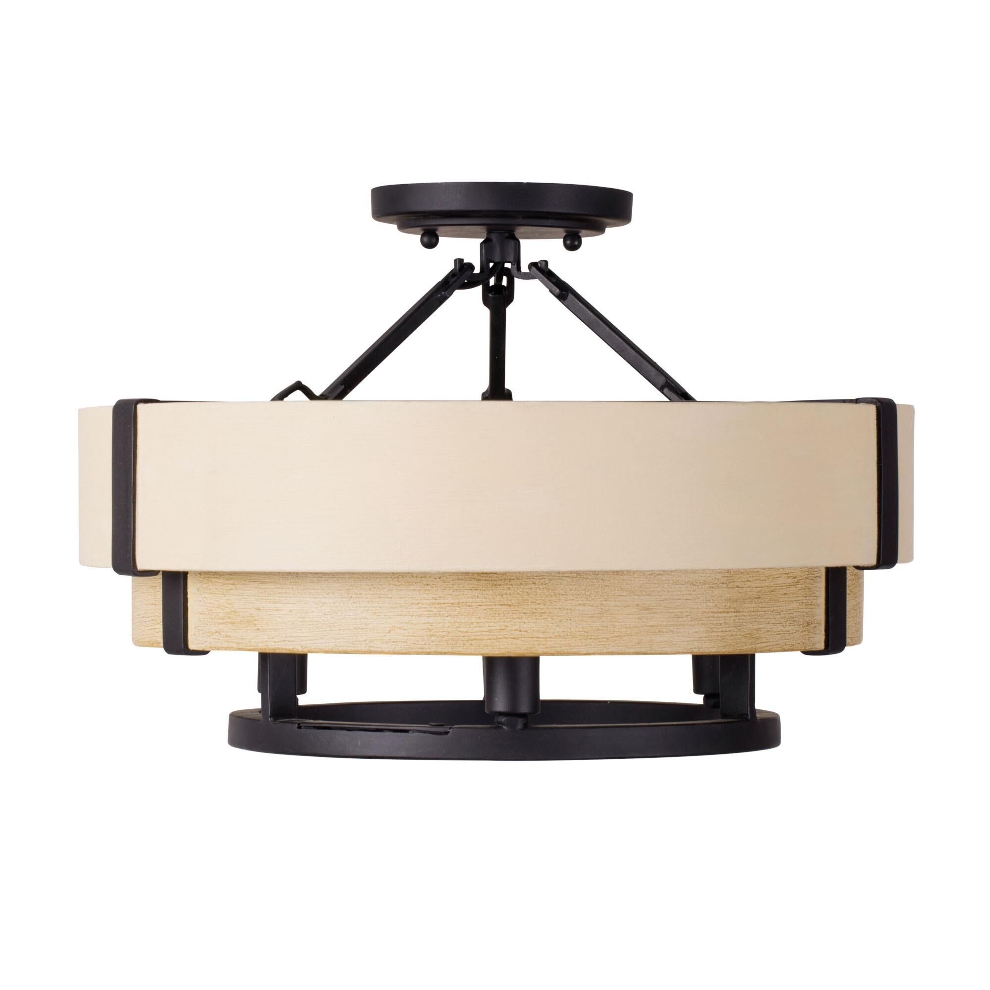Blonde Moment 16 Inch 3 Light Semi Flush Mount by Varaluz