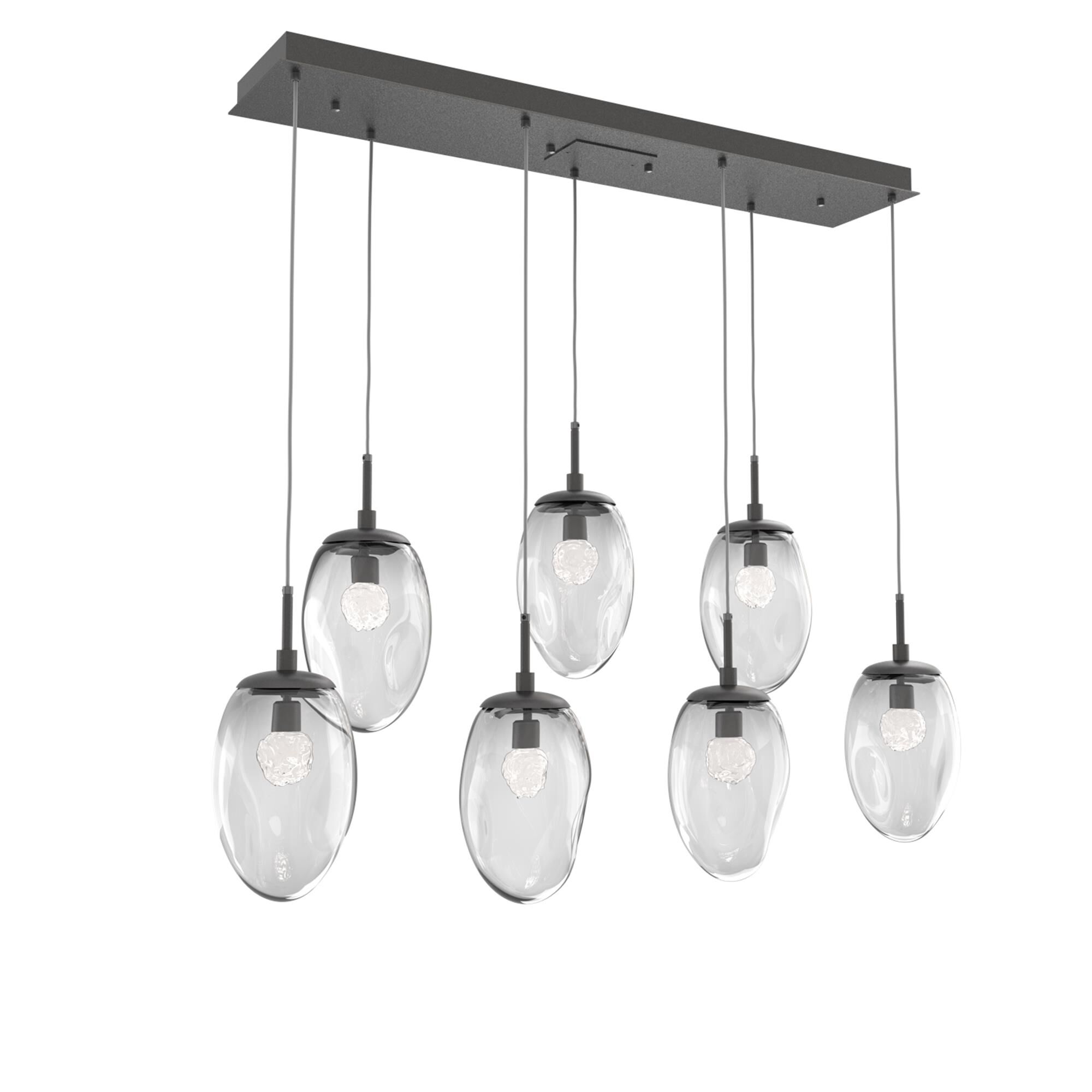 Shown in Graphite finish and Floret Inner And Clear Outer glass