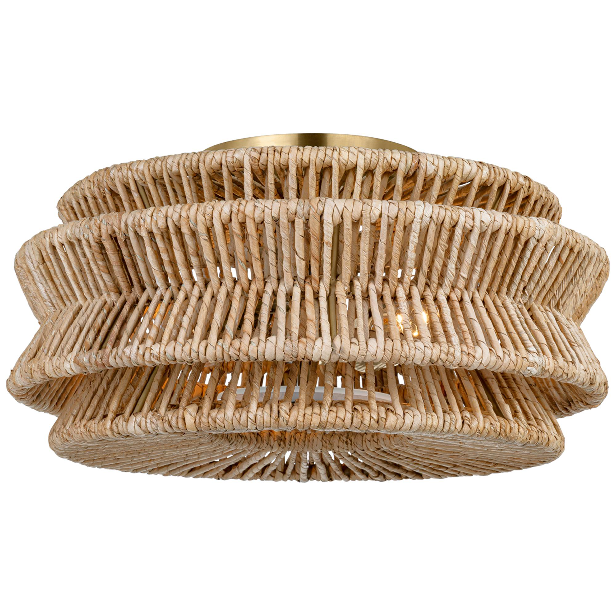 Shown in Antique-Burnished Brass and Natural Abaca finish
