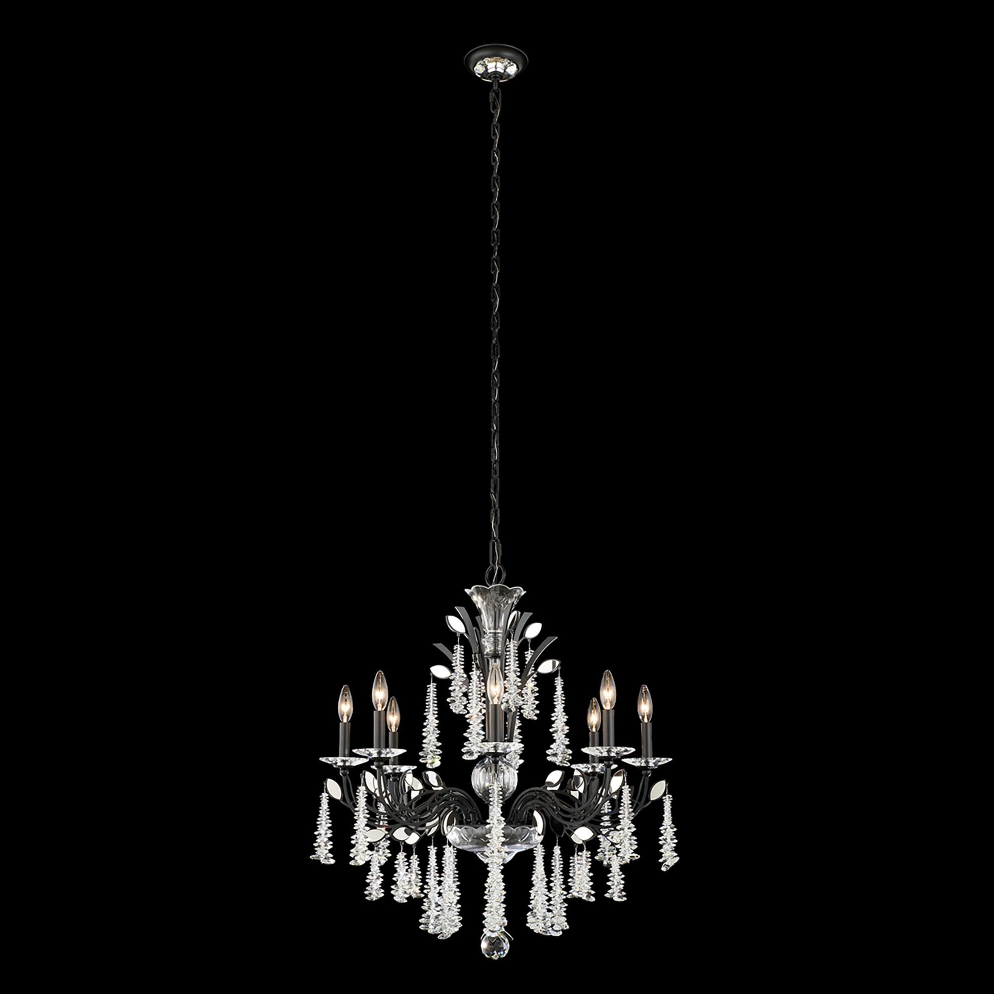 Shown in Black finish and Clear Radiance crystal