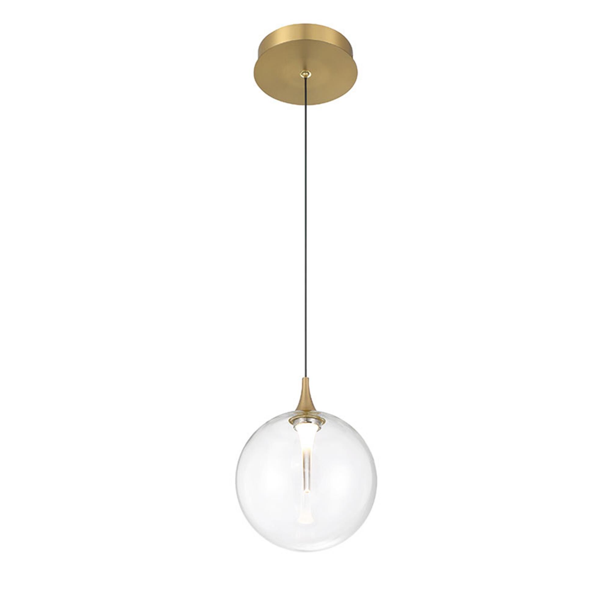 Shown in Gold finish and Clear glass
