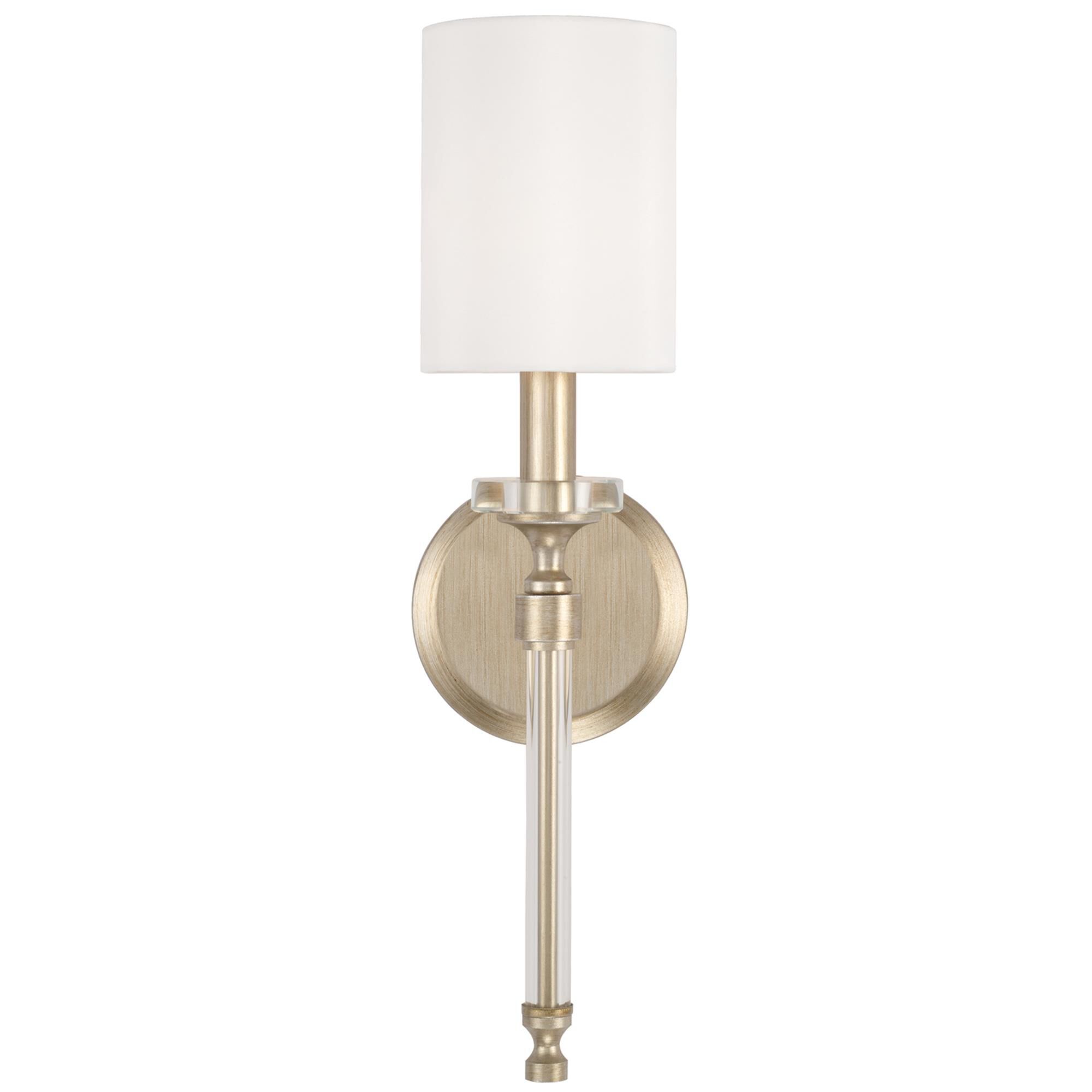 Shown in Brushed Champagne finish and White Fabric Stay-Straight shade