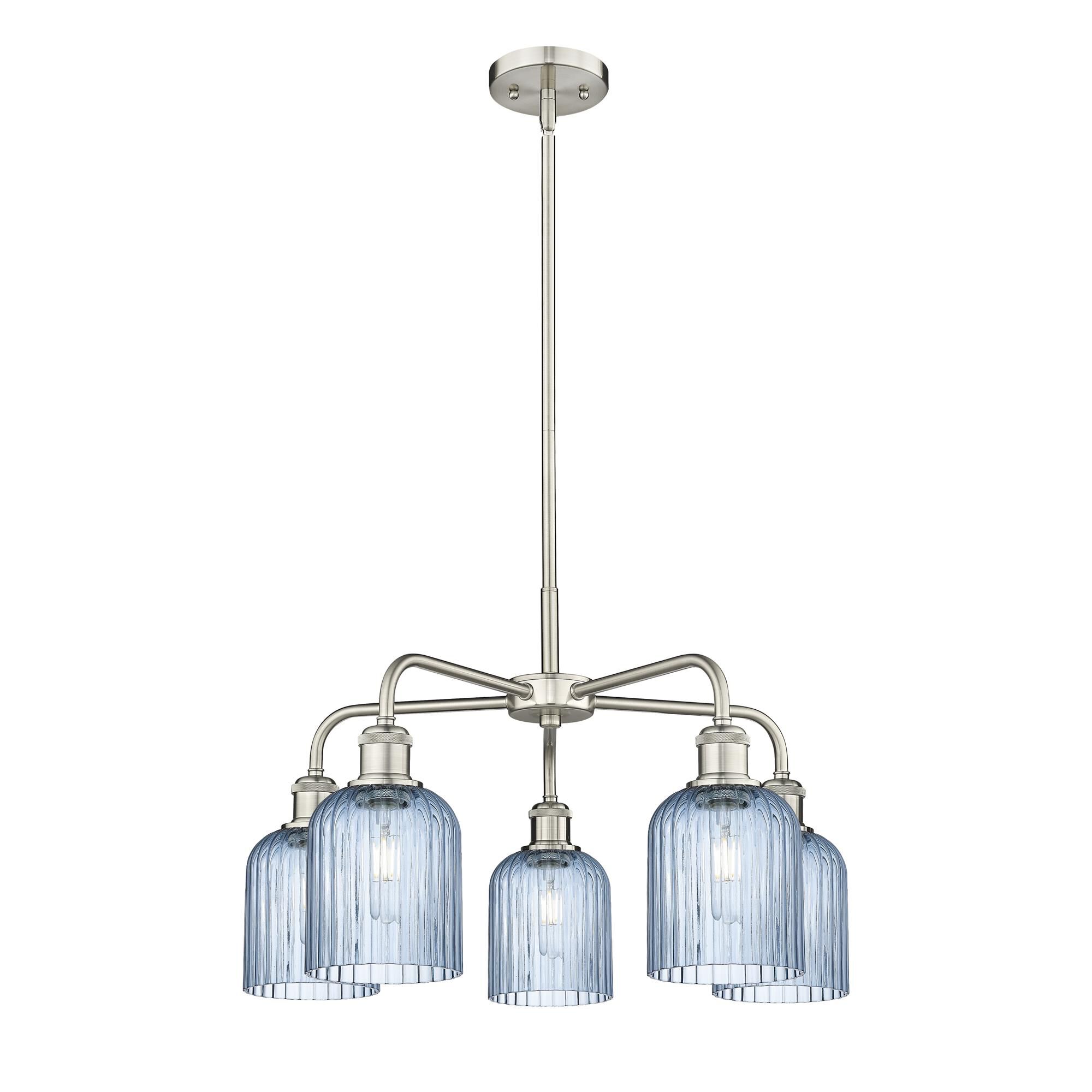 Shown in Satin Nickel finish and Princess Blue shade