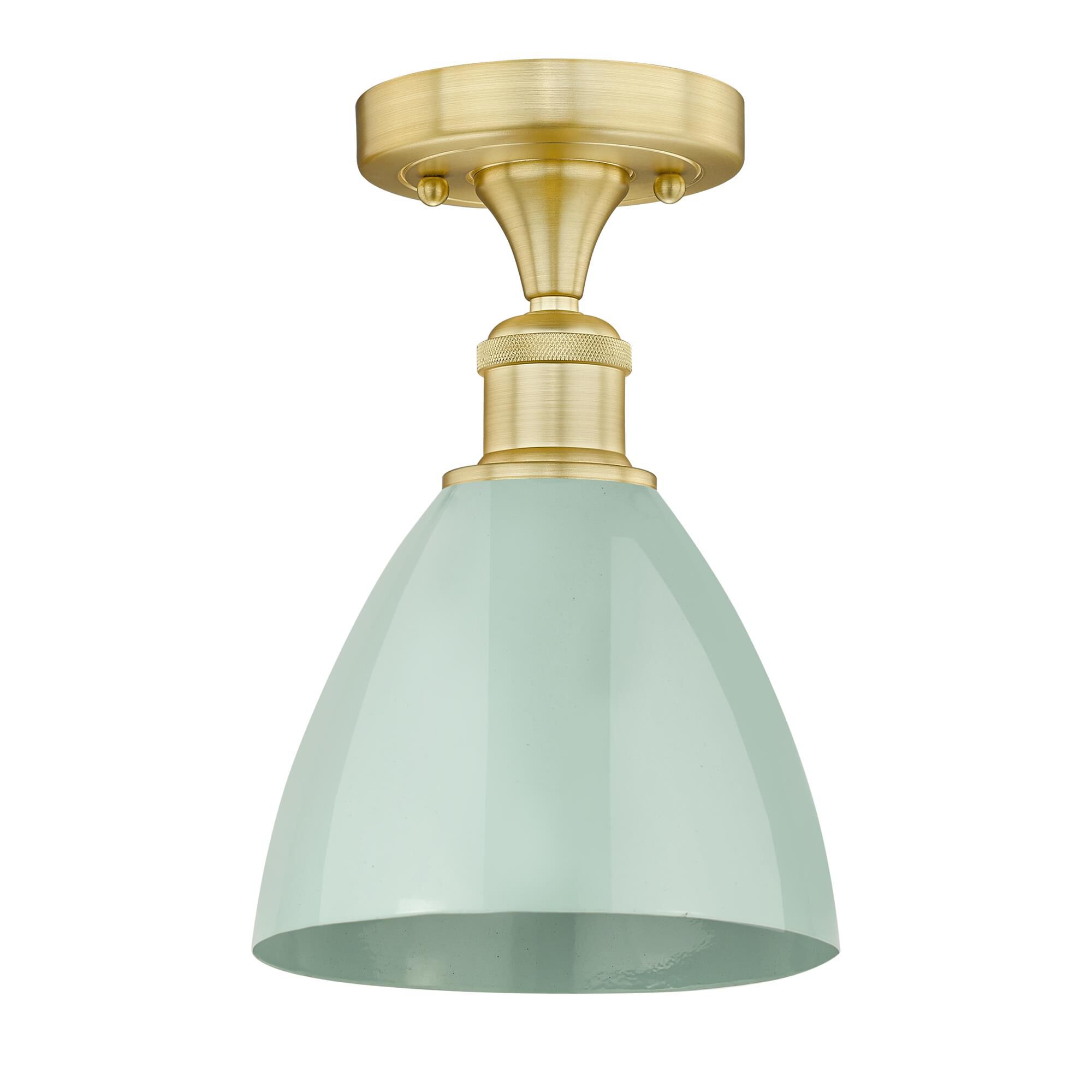 Shown in Satin Gold finish and Seafoam shade