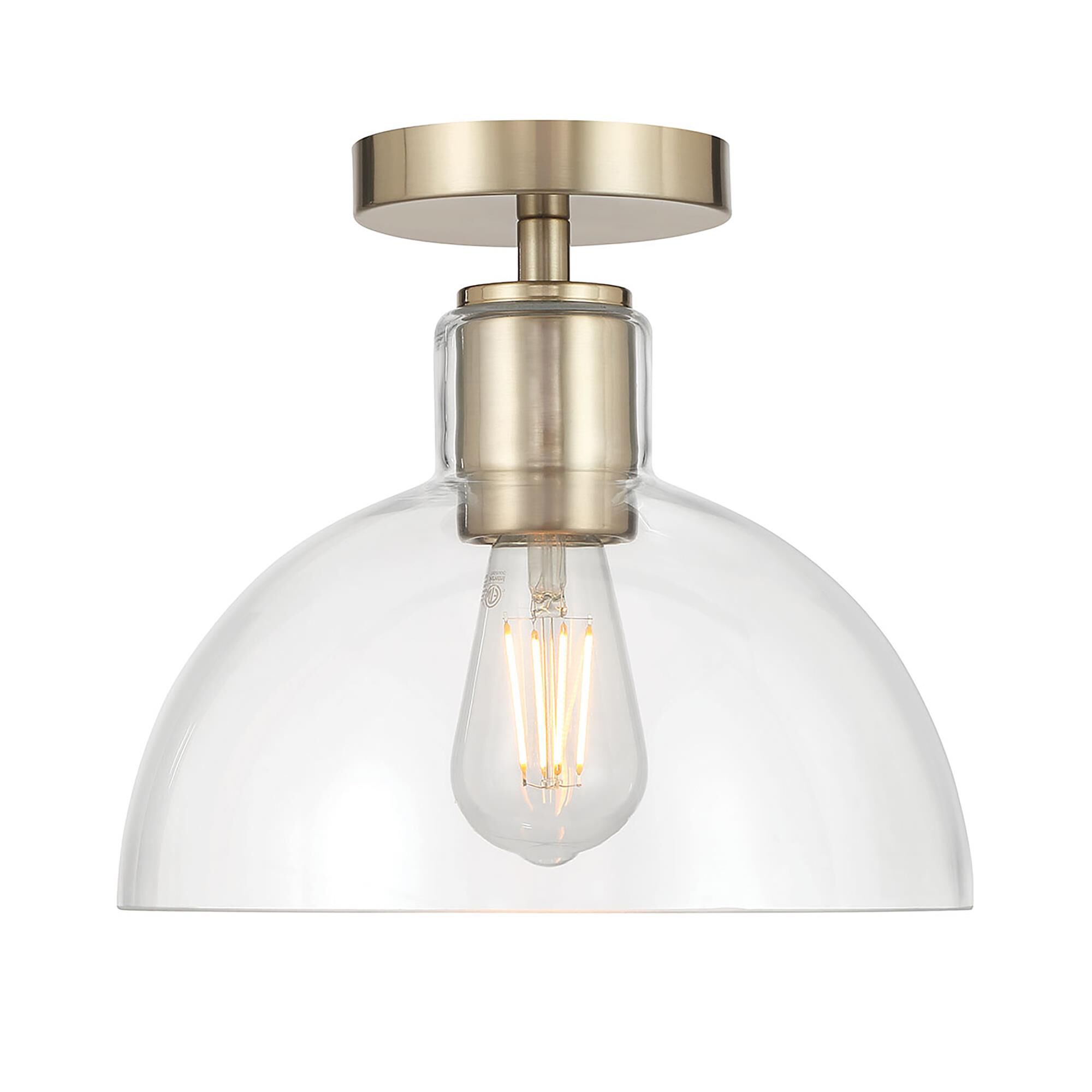 Shown in Modern Gold finish and Clear glass