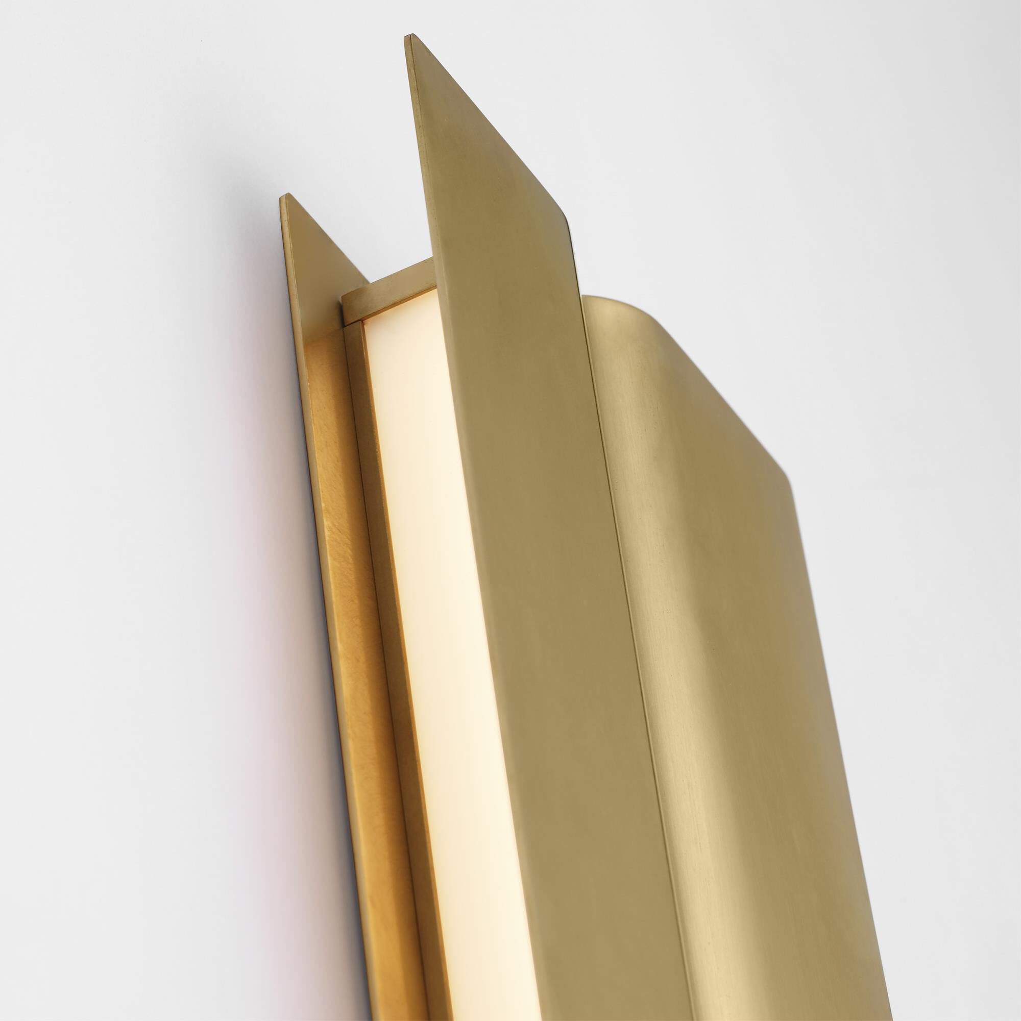 Shown in Hand-Rubbed Antique Brass finish and Brass shade