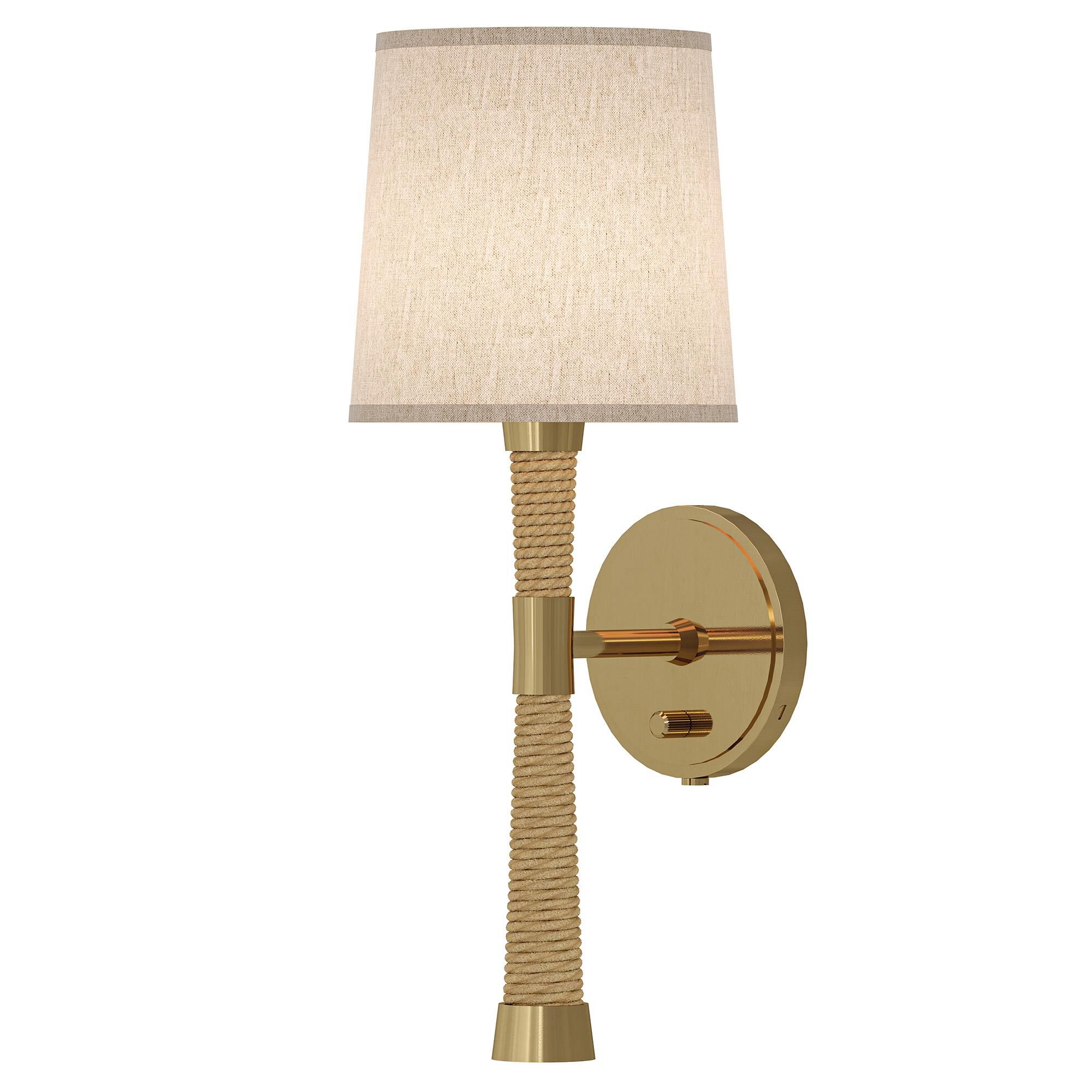 Shown in Natural Rope finish and Cream Heather shade and Modern Brass accent