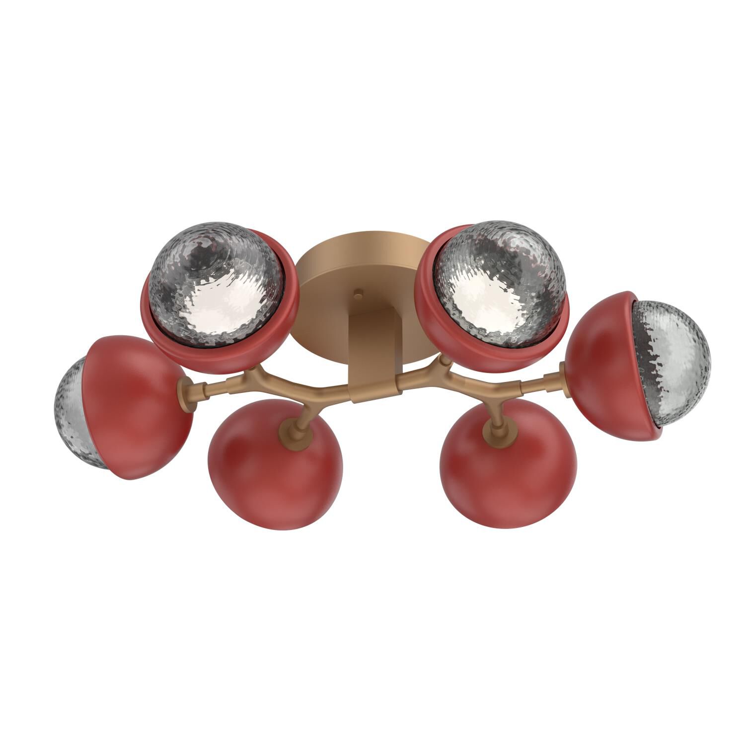 Shown in Novel Brass finish and Smoke glass and Cinnamon Red accent
