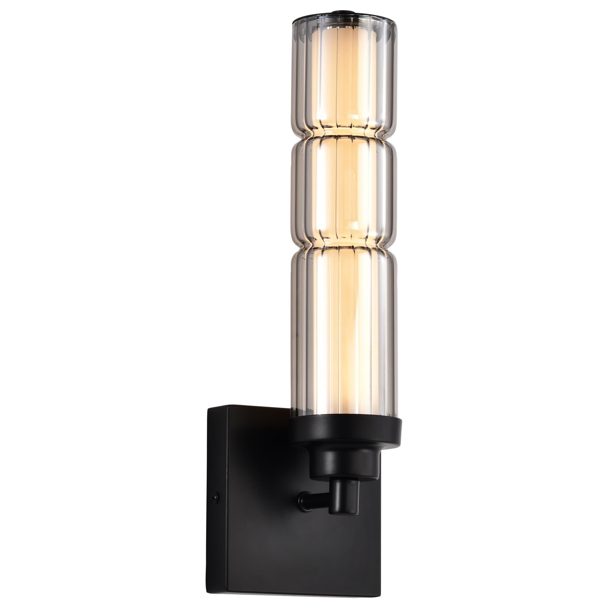 Shown in Matte Black finish and Smoked glass