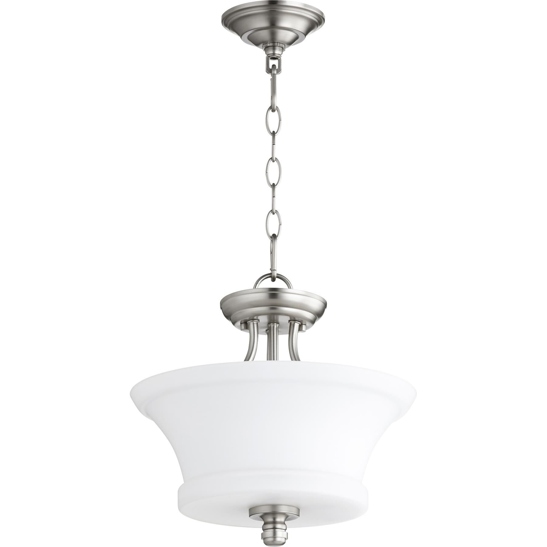 Shown in Satin Nickel finish and Satin Opal shade