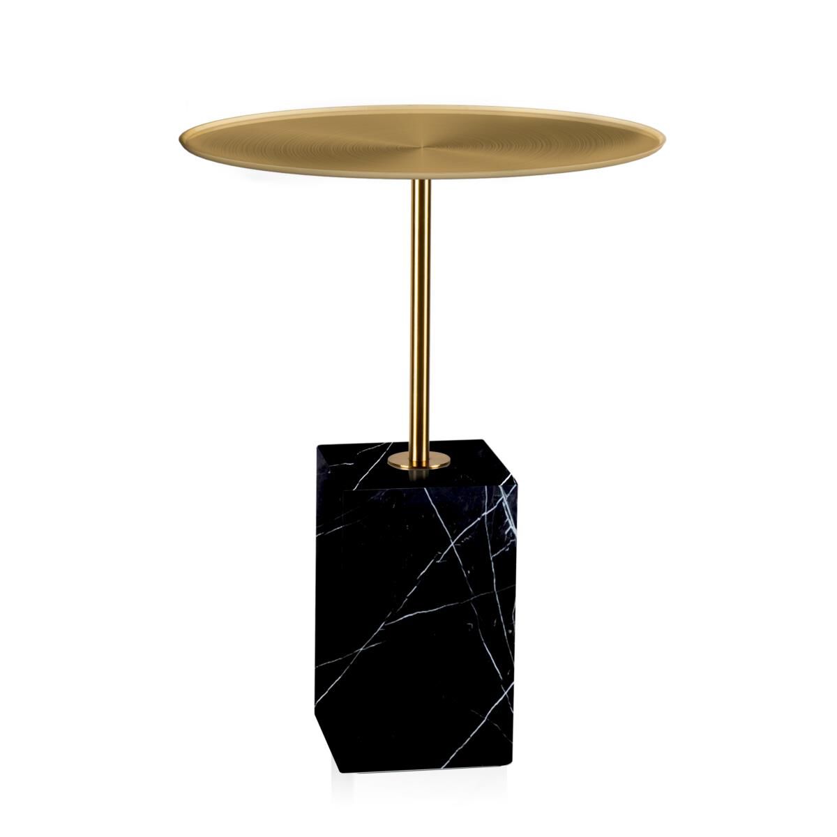 Shown in Brushed Brass, Black Marble finish