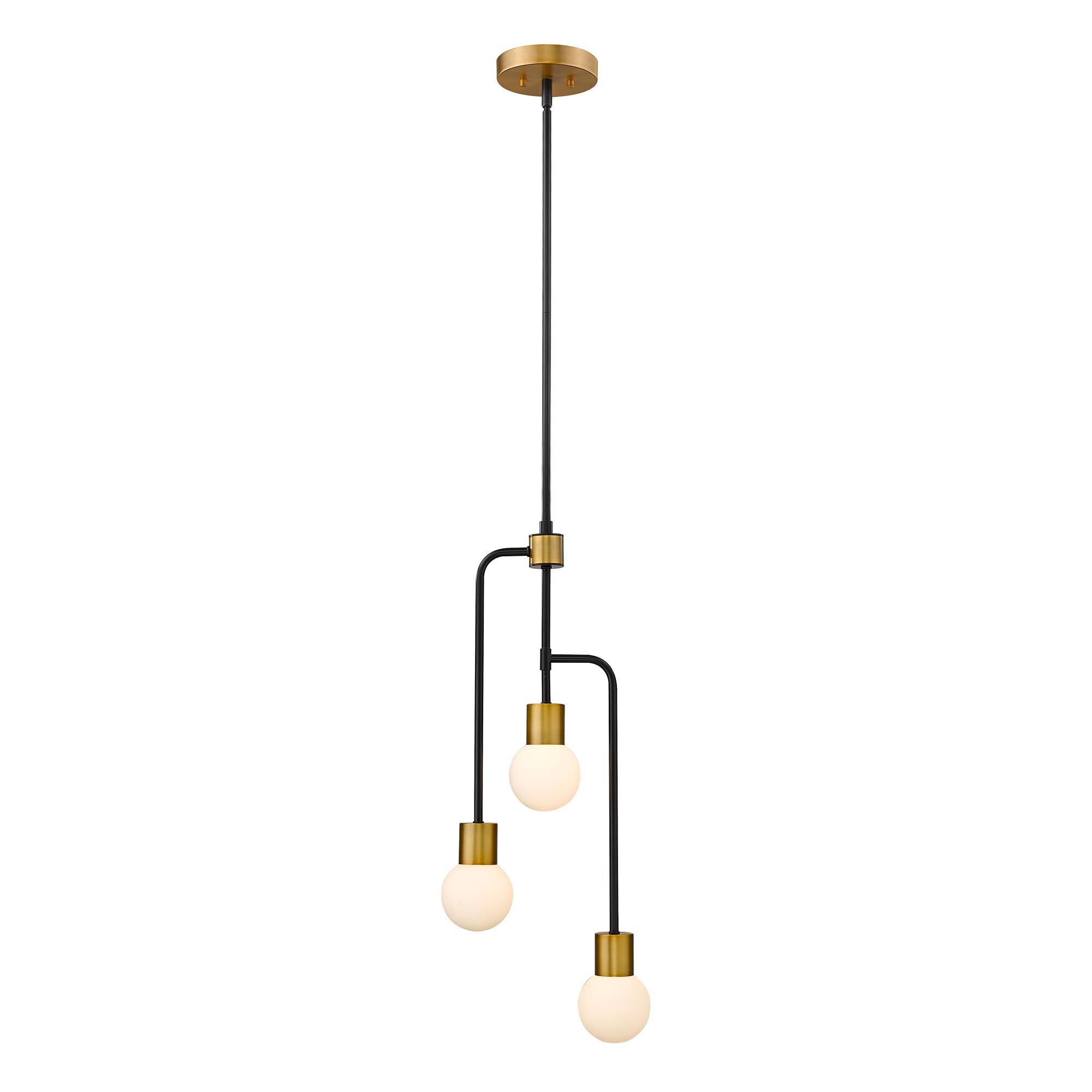 Shown in Matte Black + Foundry Brass finish and Glass shade