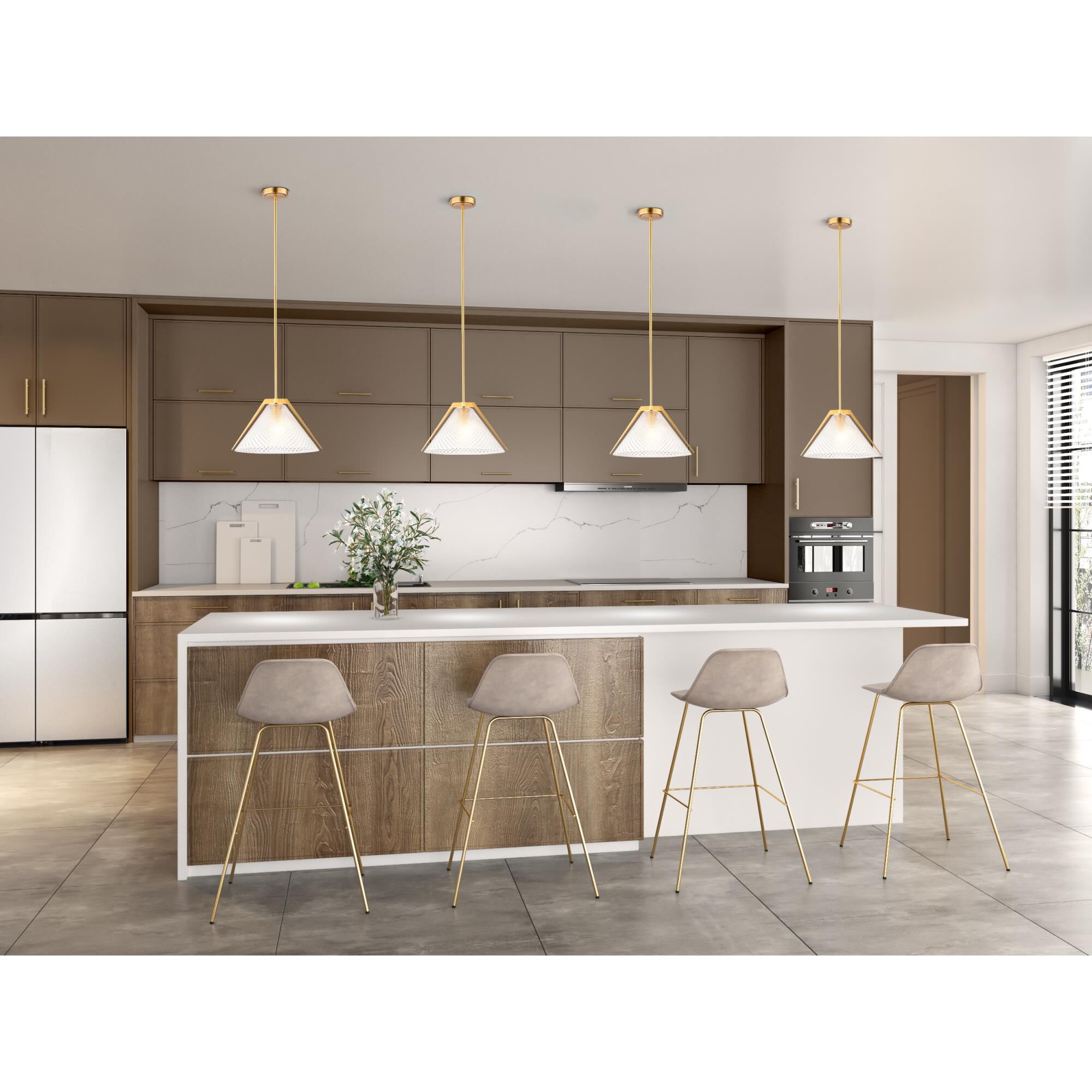 Shown in Brushed Brass finish