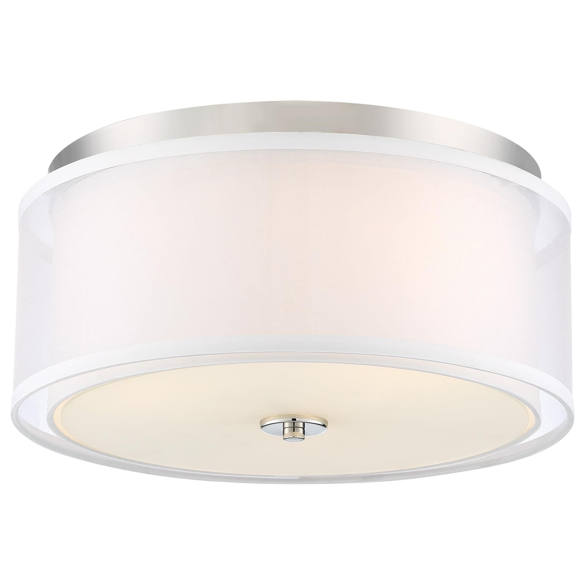 Shown in Polished Nickel finish and Fabric shade