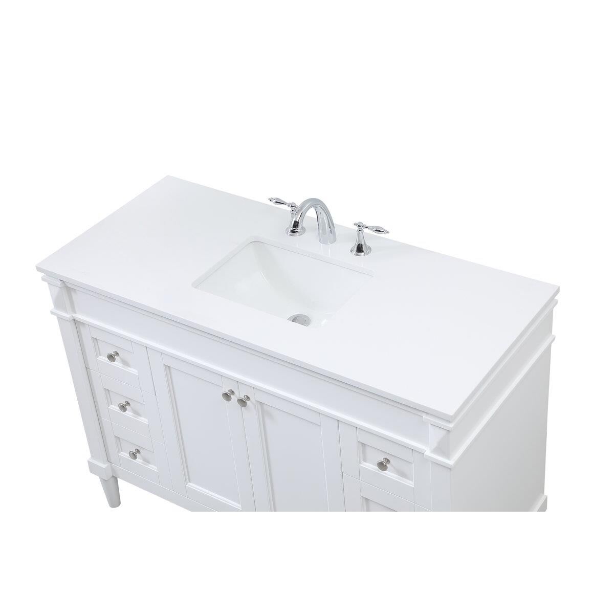 Shown in White finish and No Backsplash accent