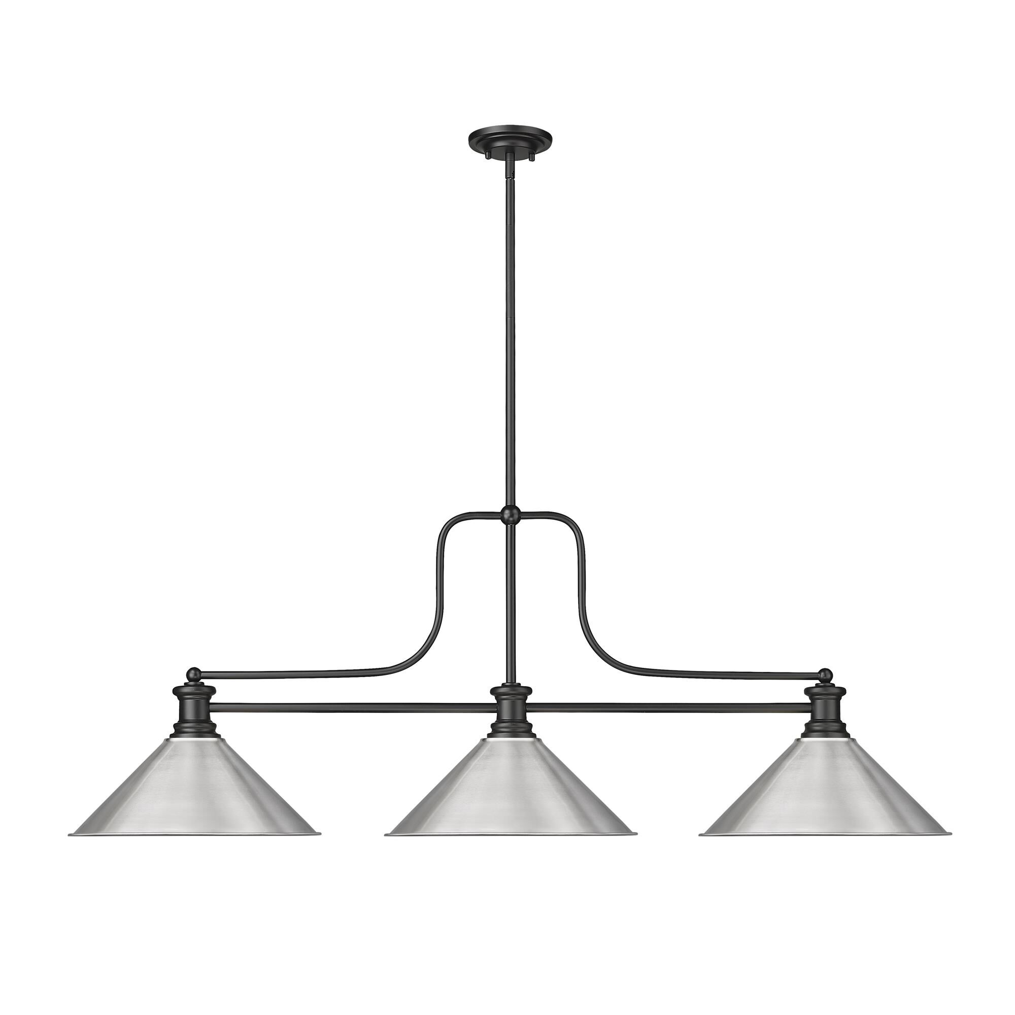 Shown in Matte Black finish and Brushed Nickel shade