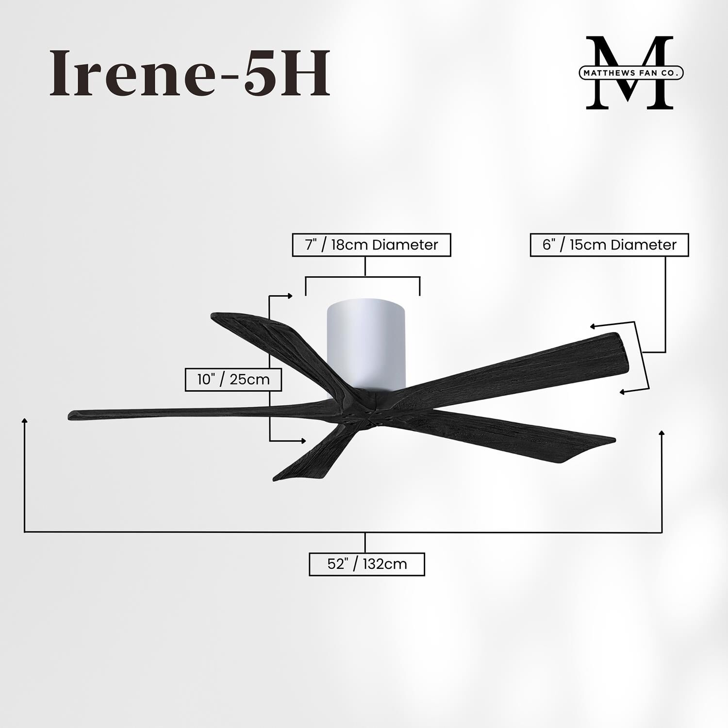 Irene 52 Inch Flush Mount Fan by Matthews Fan Company