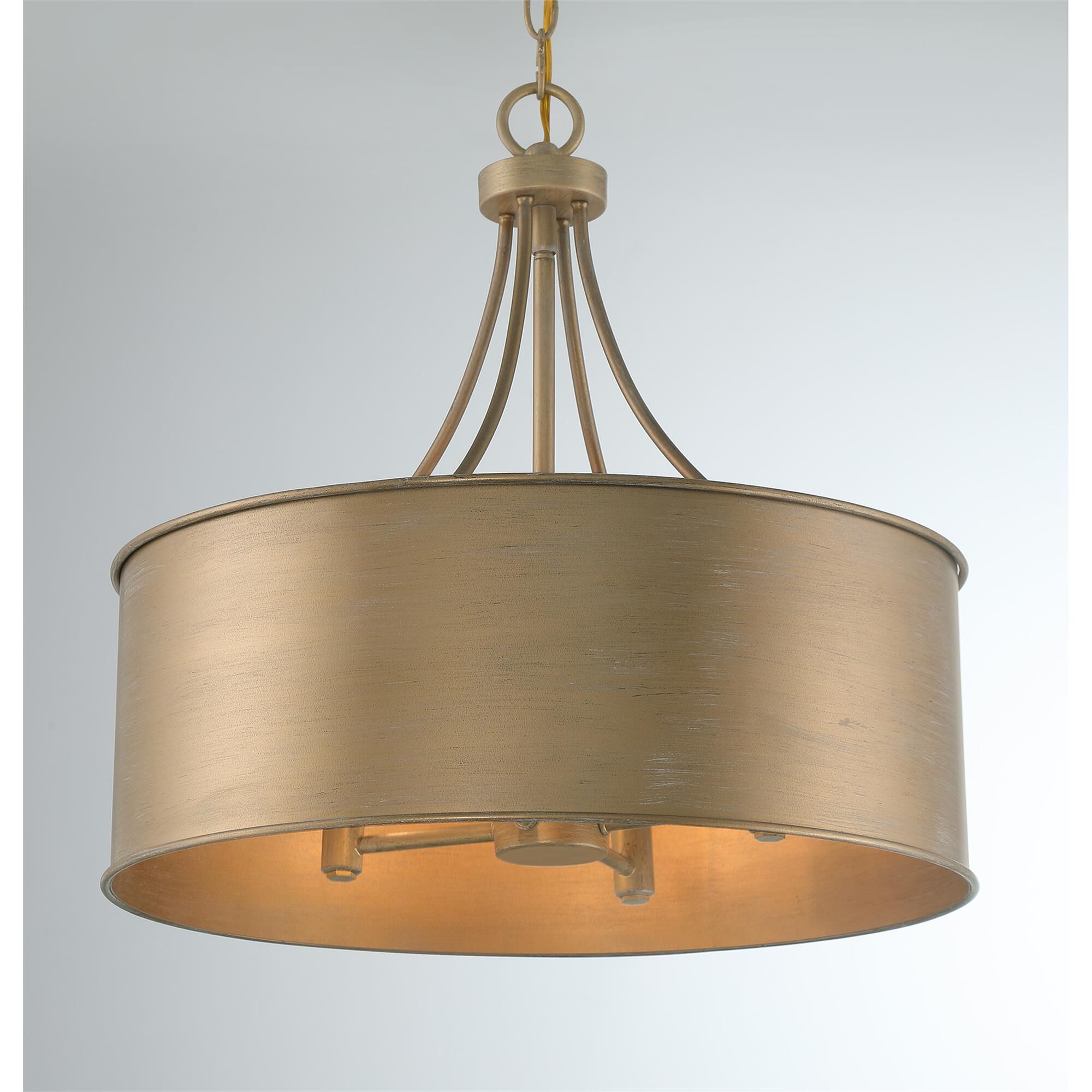 Shown in Brushed Gold finish and Metal shade