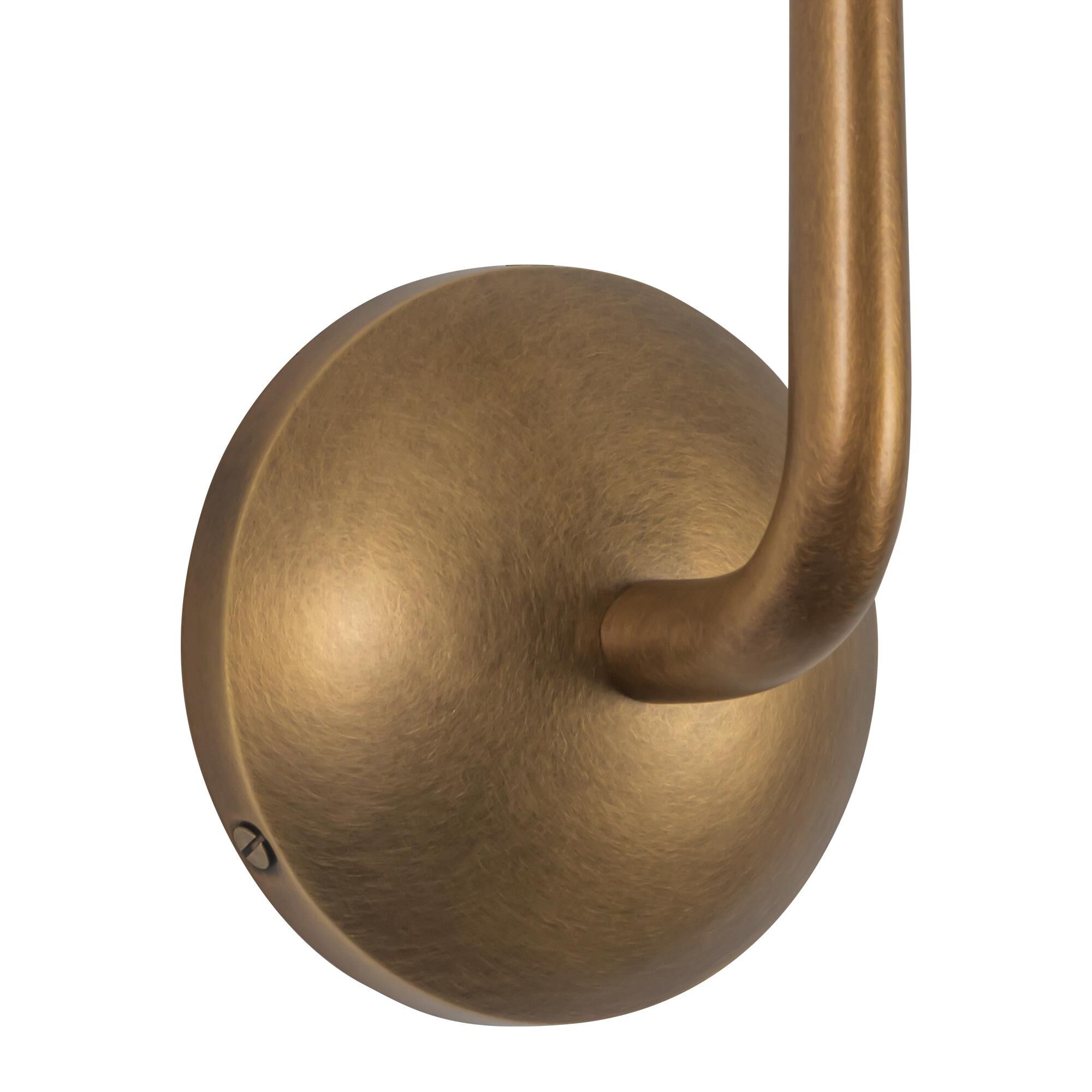 Shown in Vintage Brass finish and Frosted glass