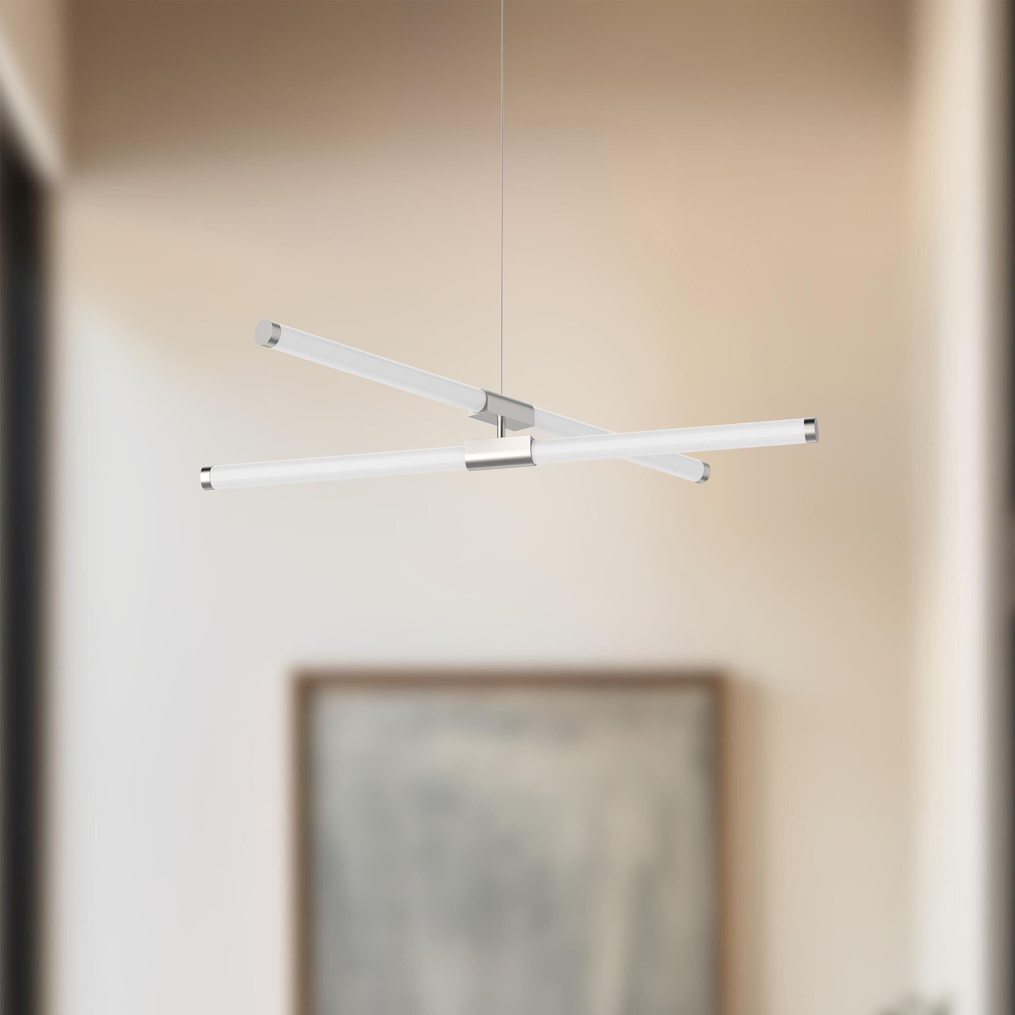 Shown in Brushed Nickel finish and Frosted Acrylic glass