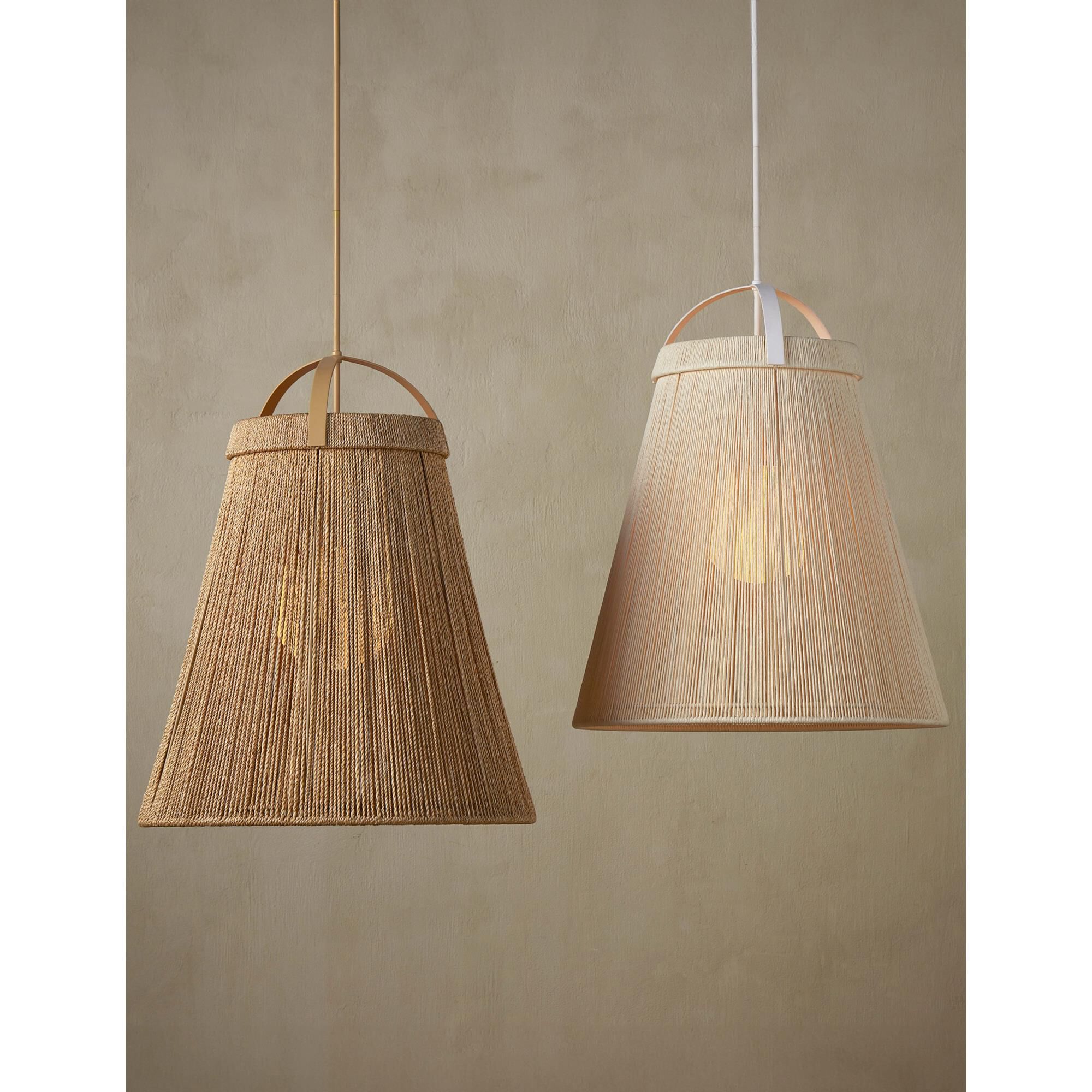 Shown in Natural finish and Abaca Rope shade