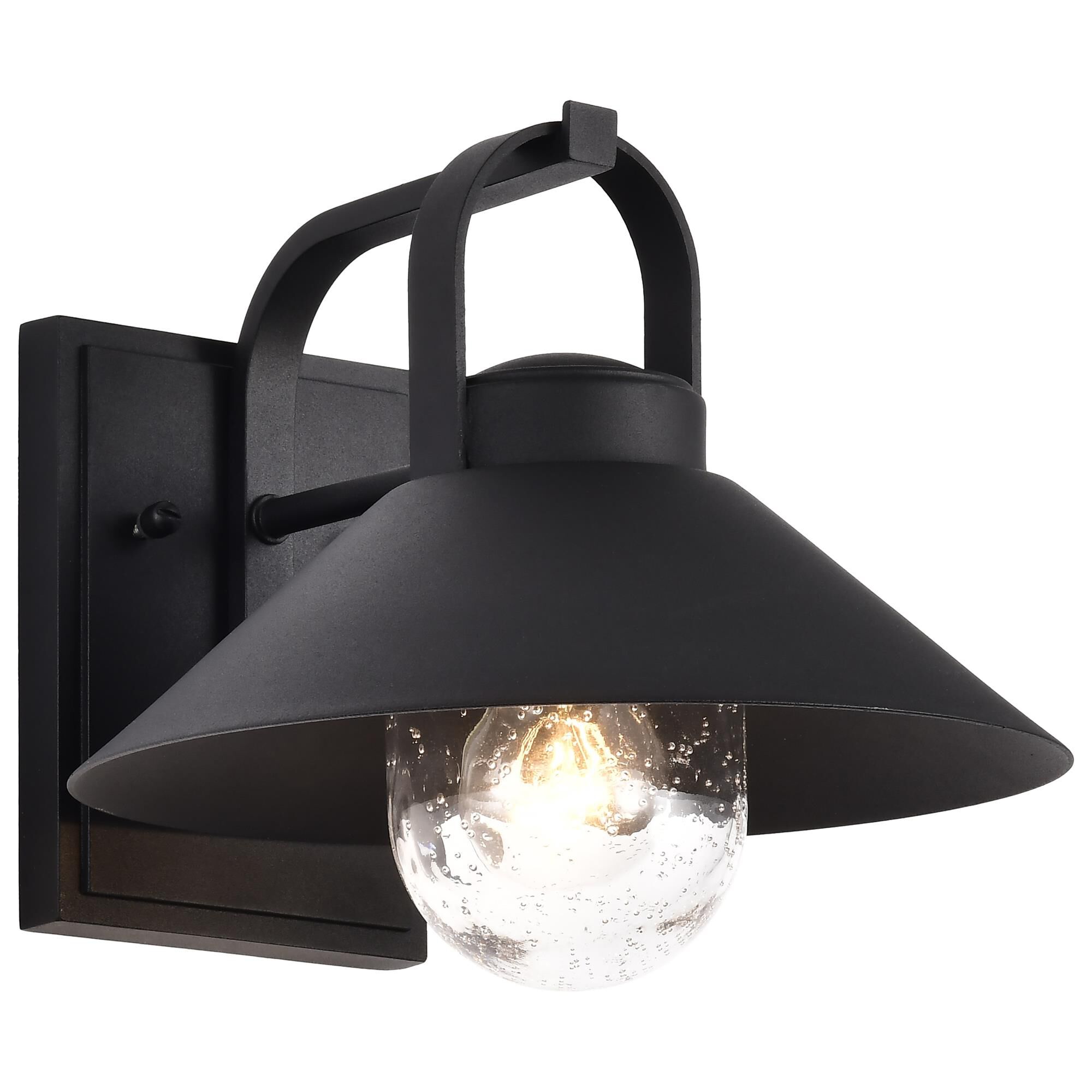 Shown in Black finish and Clear Seeded glass