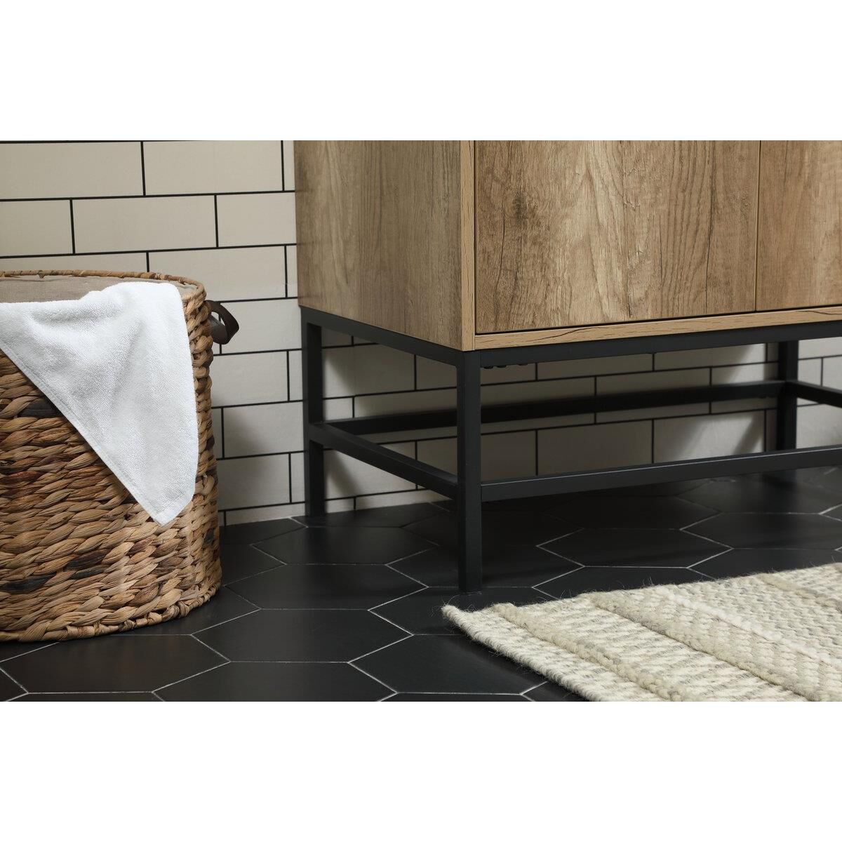 Shown in Natural Oak finish and With Backsplash accent