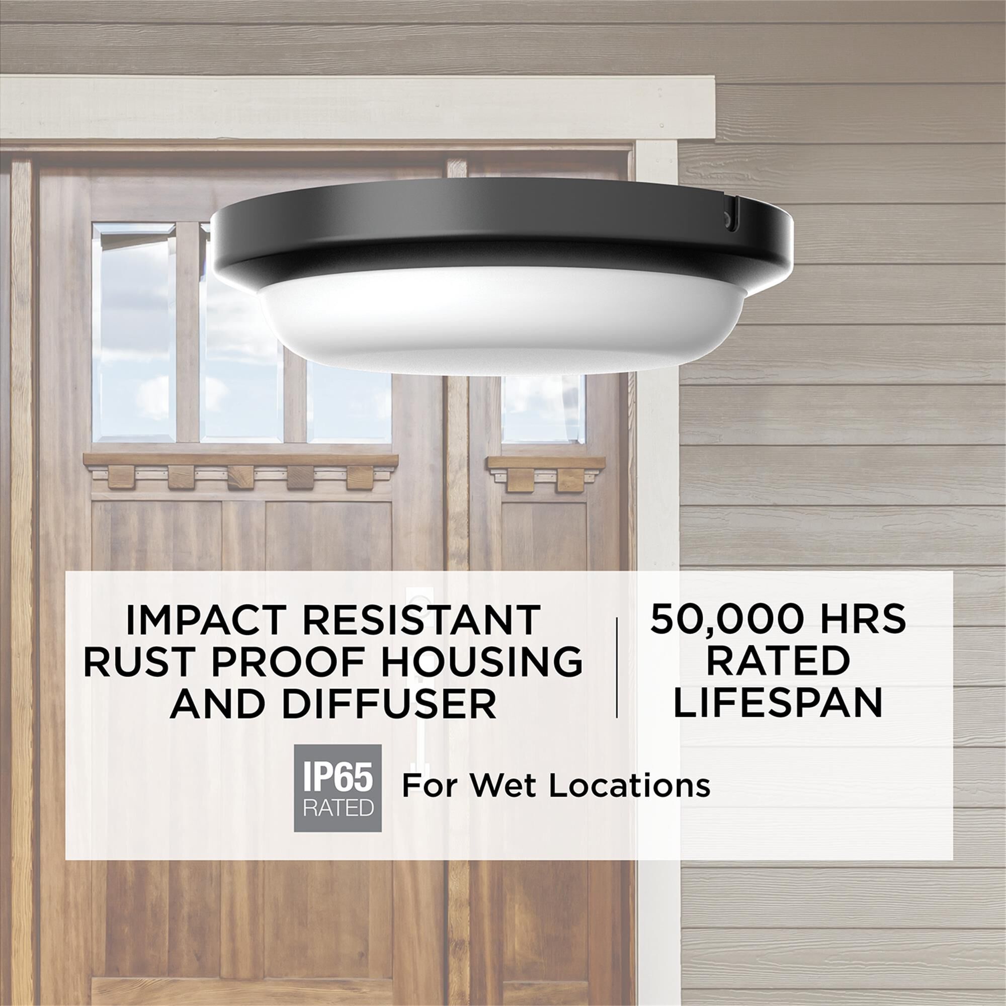Shown in Black finish and White Polycarbonate shade
