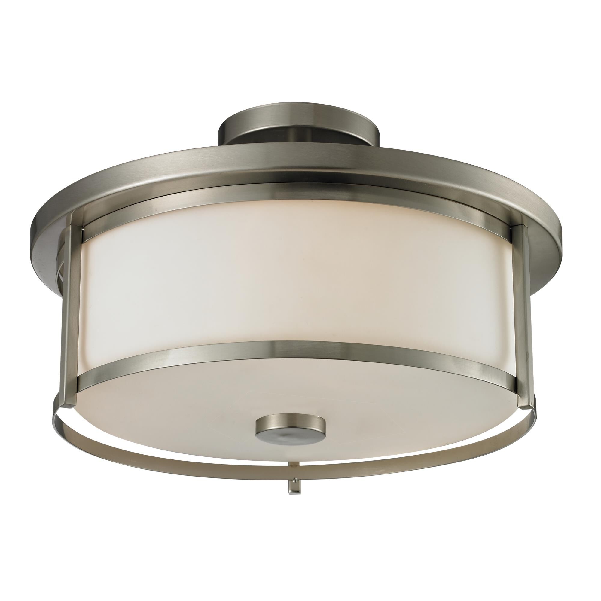Shown in Brushed Nickel finish and Glass shade