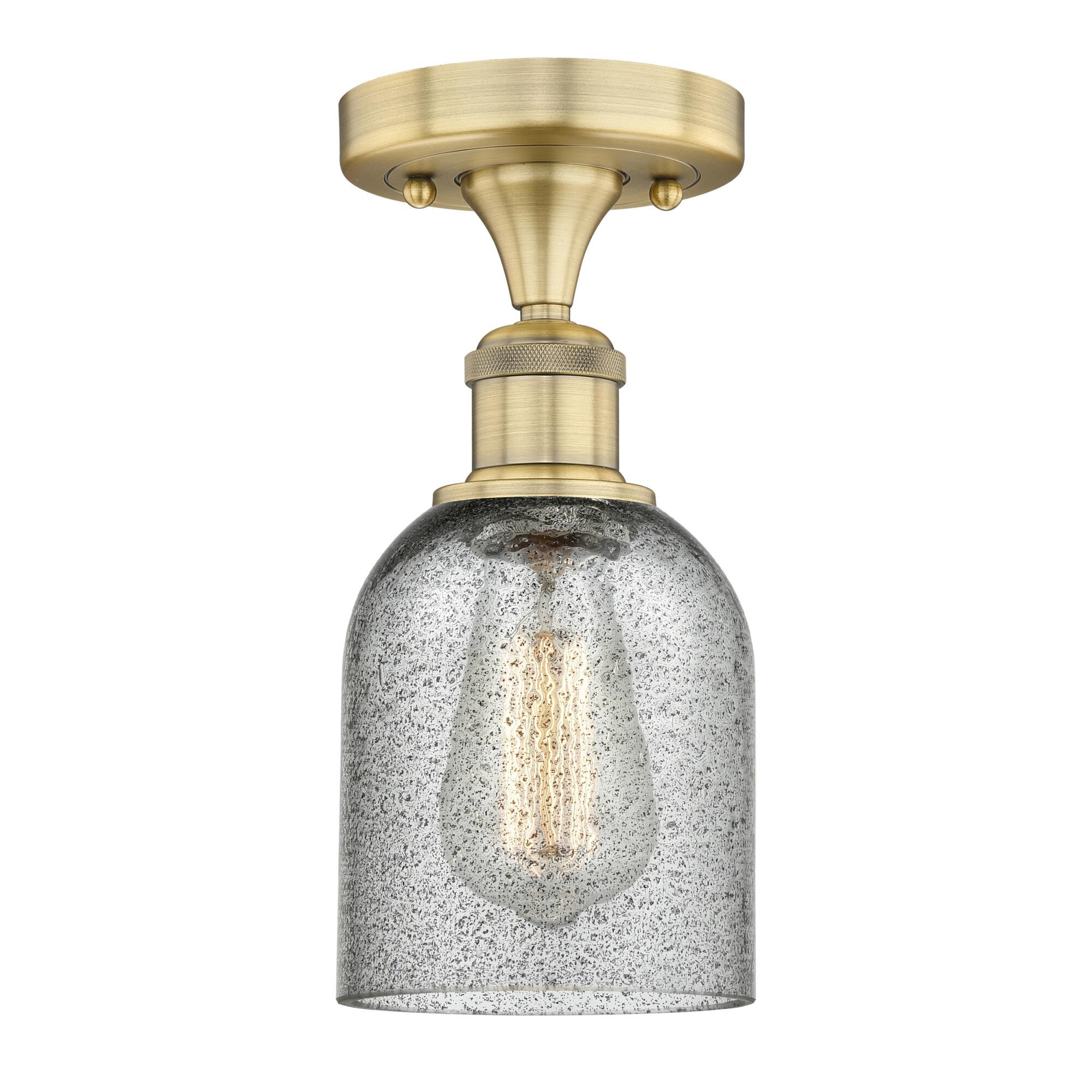 Shown in Brushed Brass finish and Charcoal glass