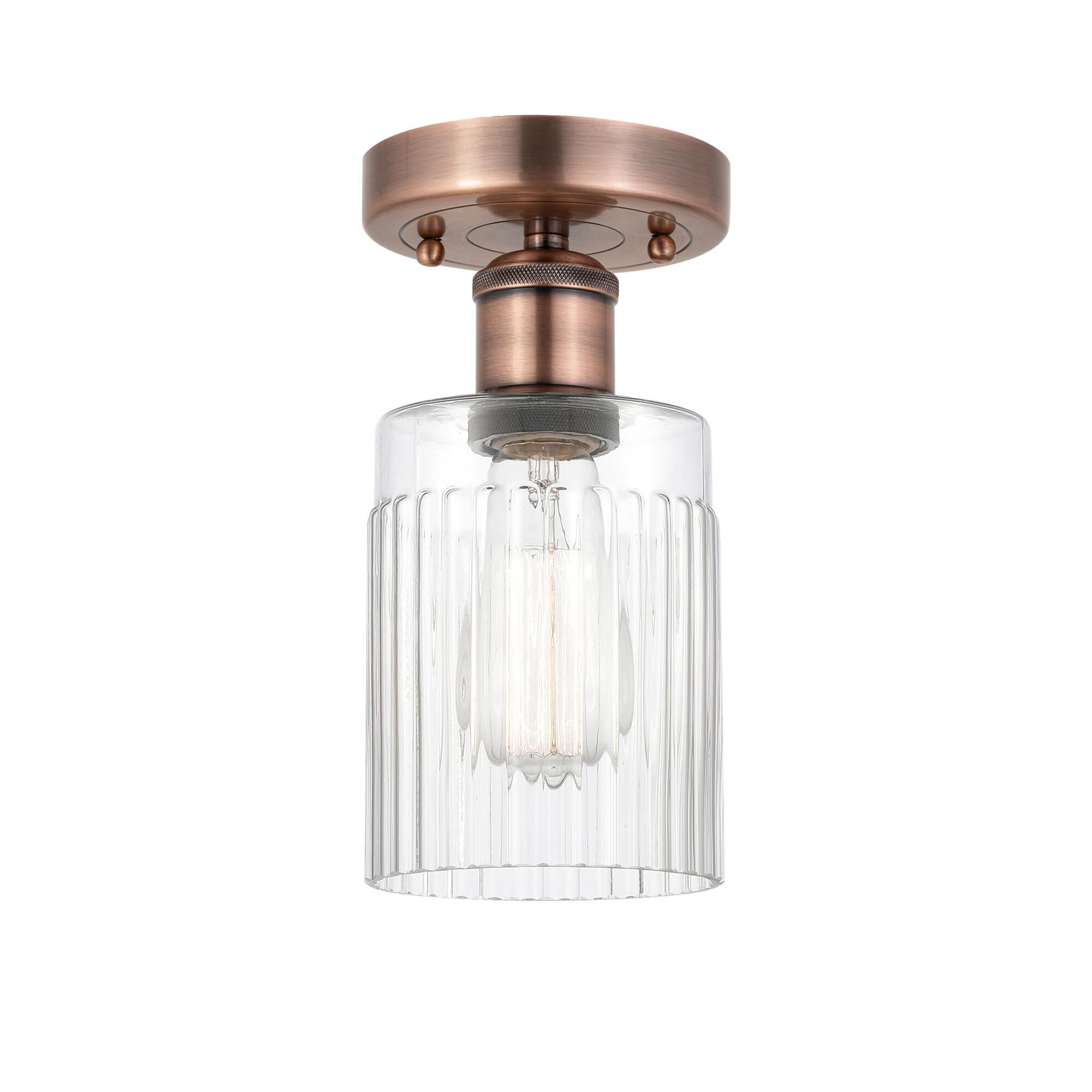 Shown in Antique Copper finish and Clear glass