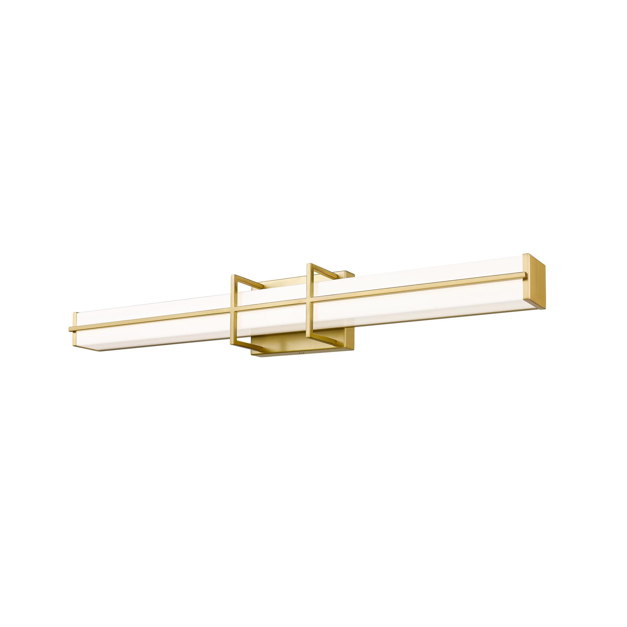Shown in Modern Gold finish and Frosted glass and Frosted shade