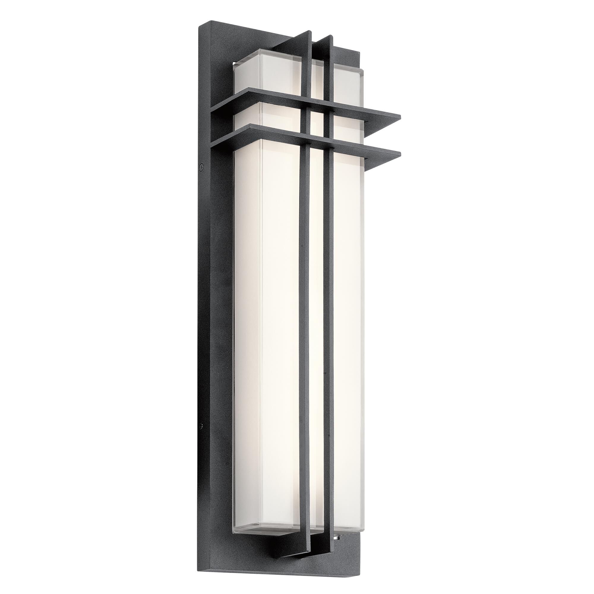 Shown in Textured Black finish and White glass