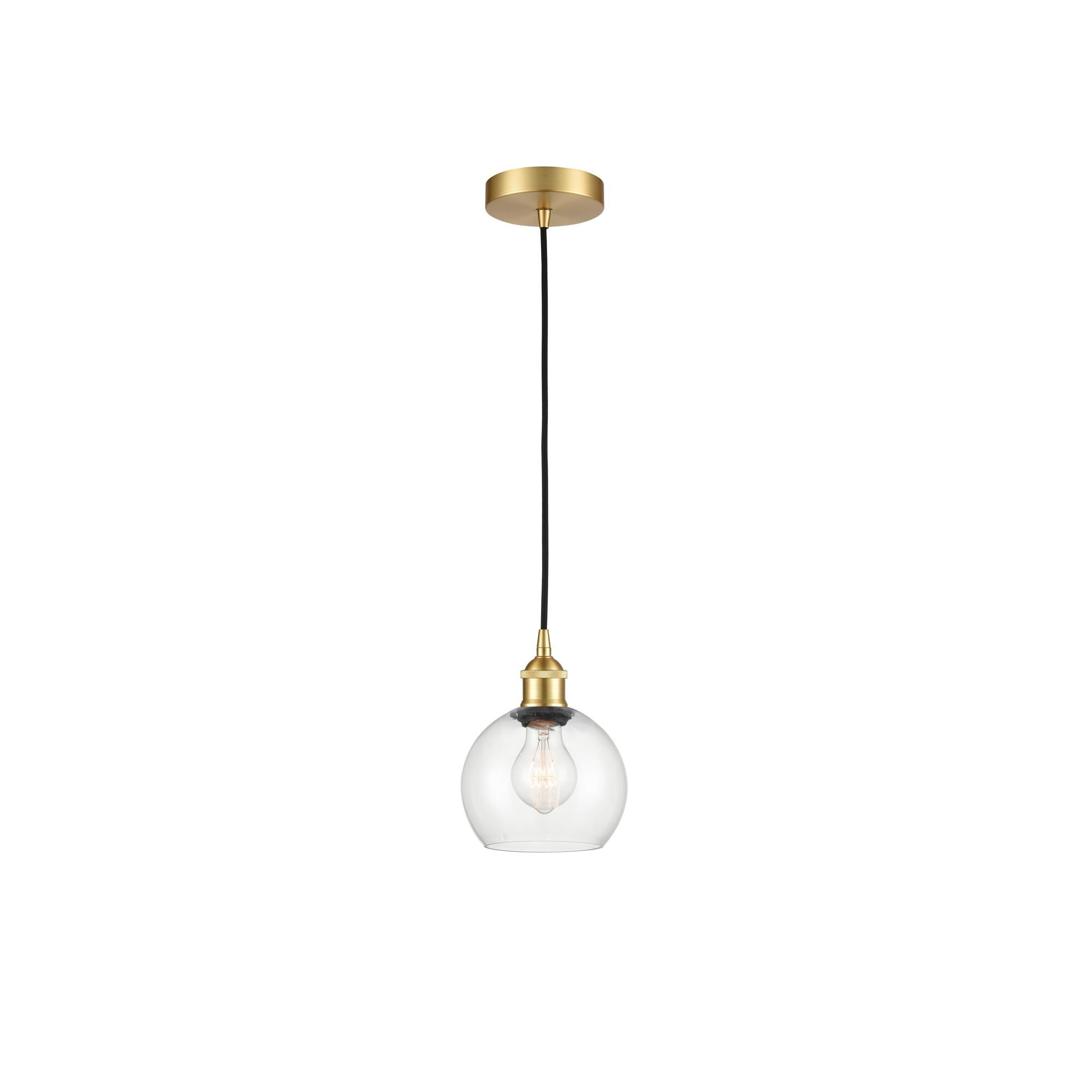Shown in Satin Gold finish and Clear glass