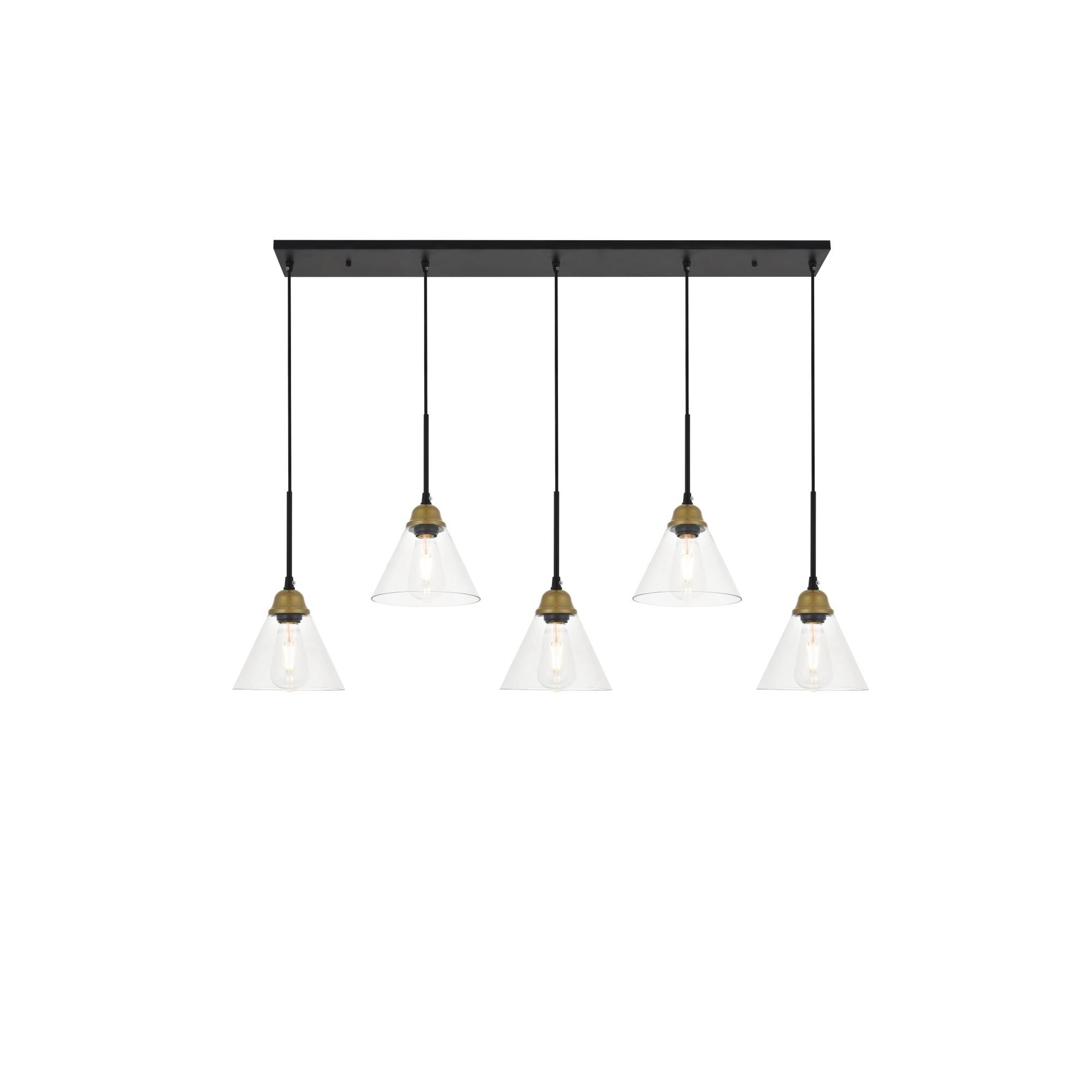 Histoire 47 Inch 5 Light Linear Suspension Light by Elegant Lighting